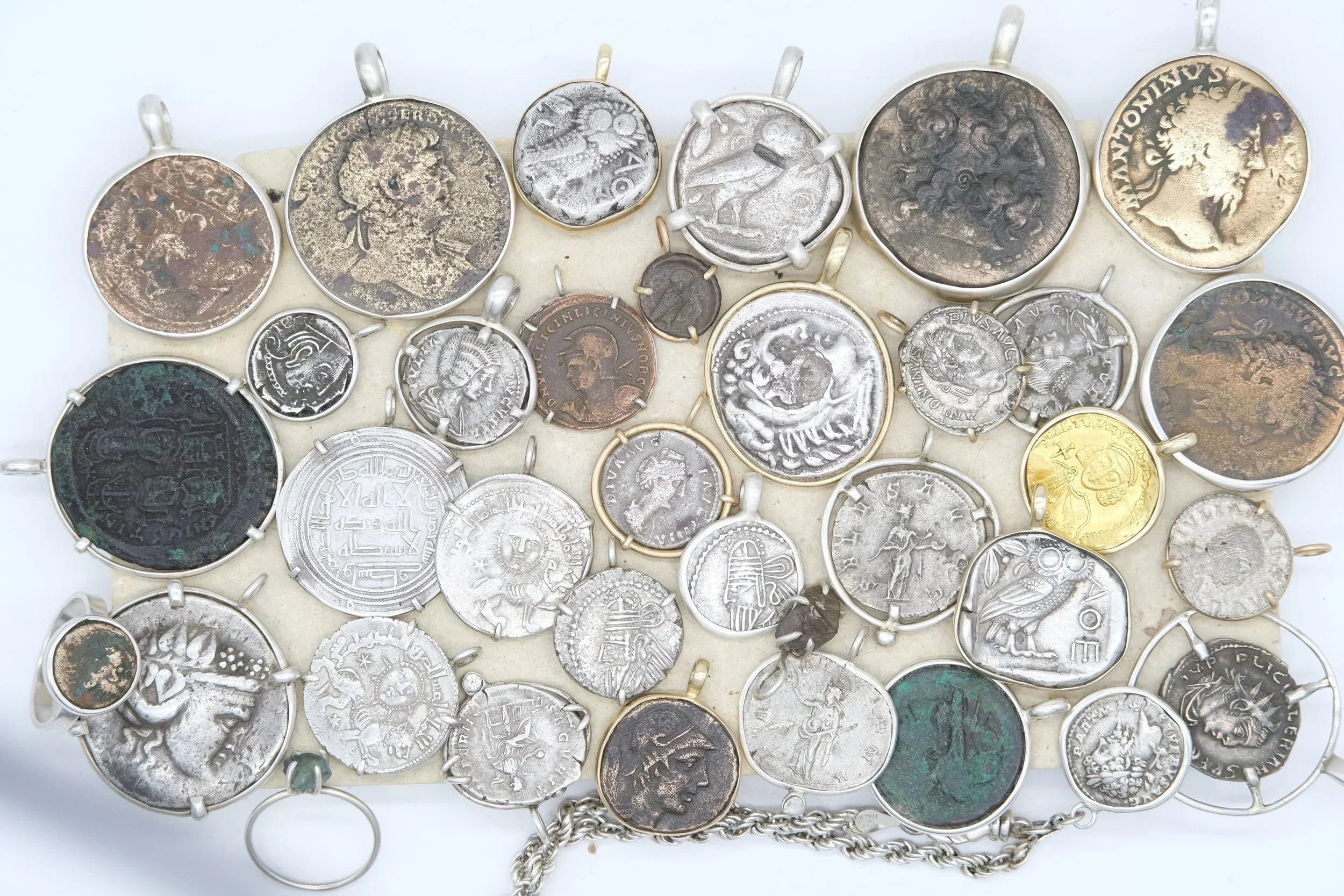 Unique Handcrafted Ancient Coin Pendant Jewelry