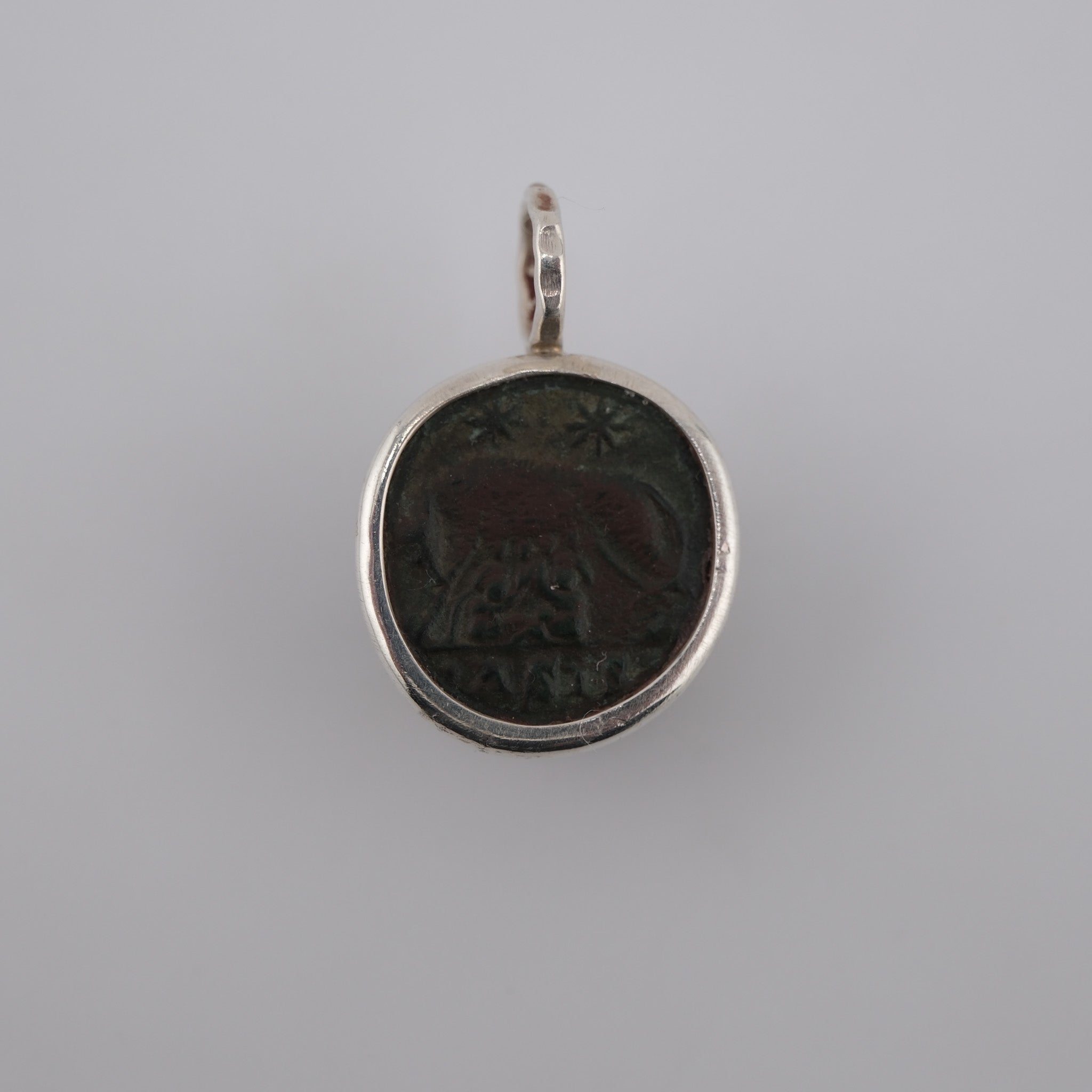 Romulus and Remus – 4th Century Bronze Coin Pendant in Sterling Silver