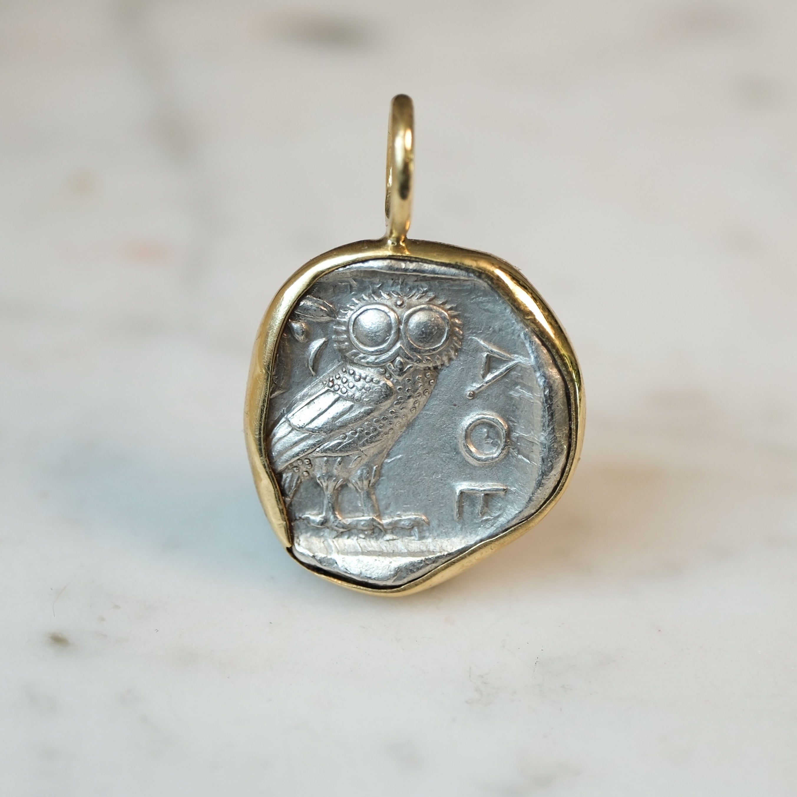 Athenian Owl Silver Drachm in Gold #1
