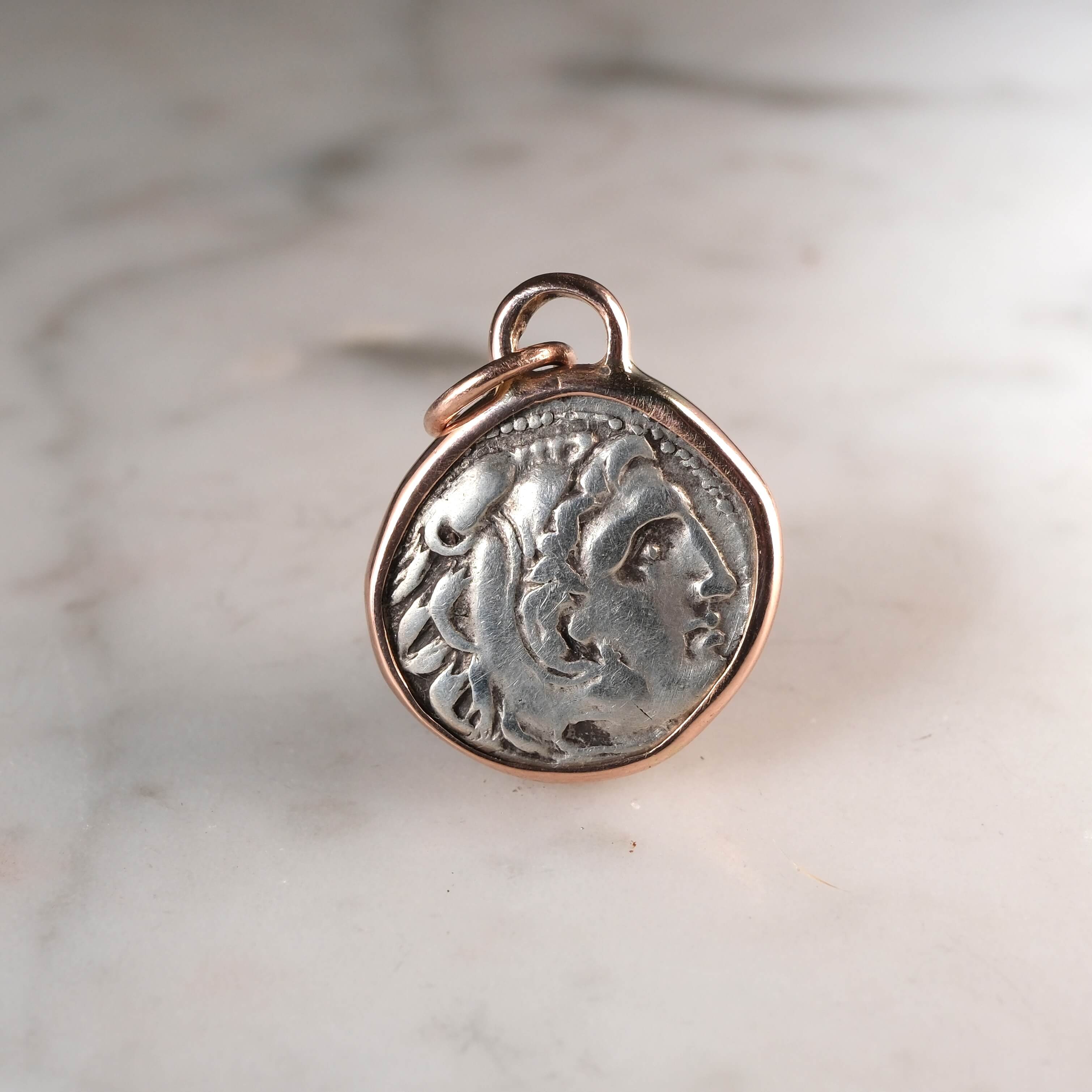 Alexander the Great Silver Drachm in Rose Gold