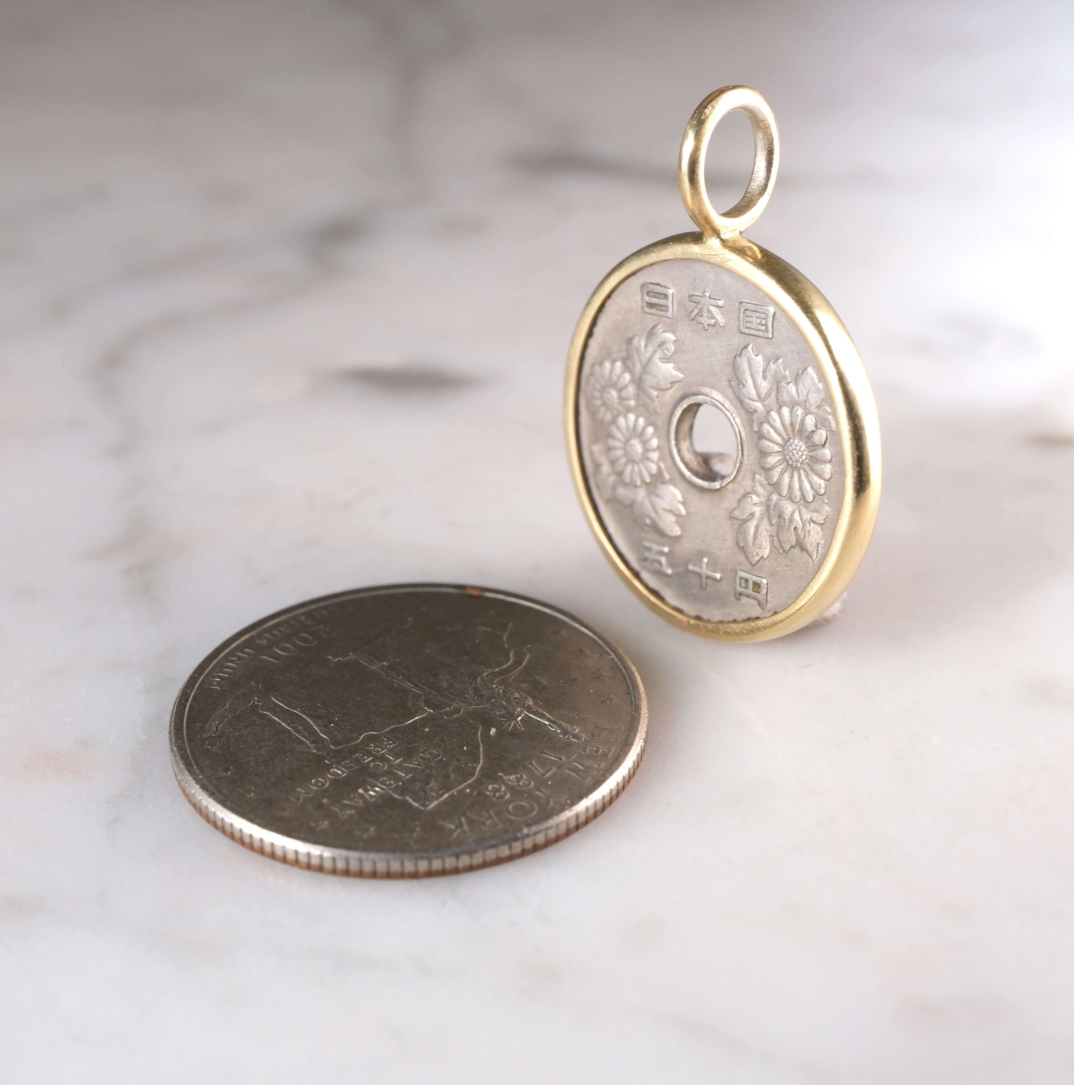 Japanese 50 Yen Coin Pendant