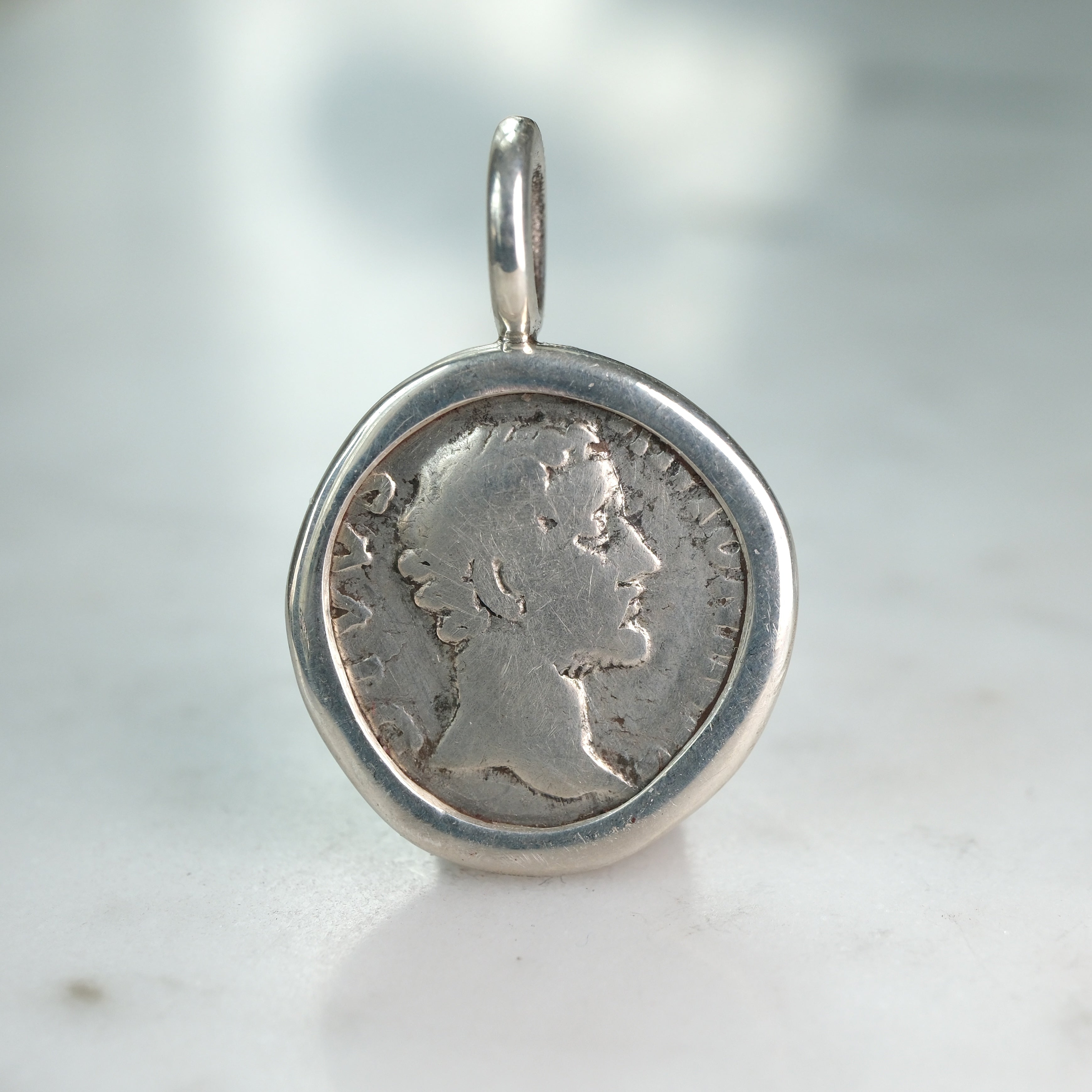 Divus Antoninus Pius Eagle Denarius Pendant | Roman Consecration Coin