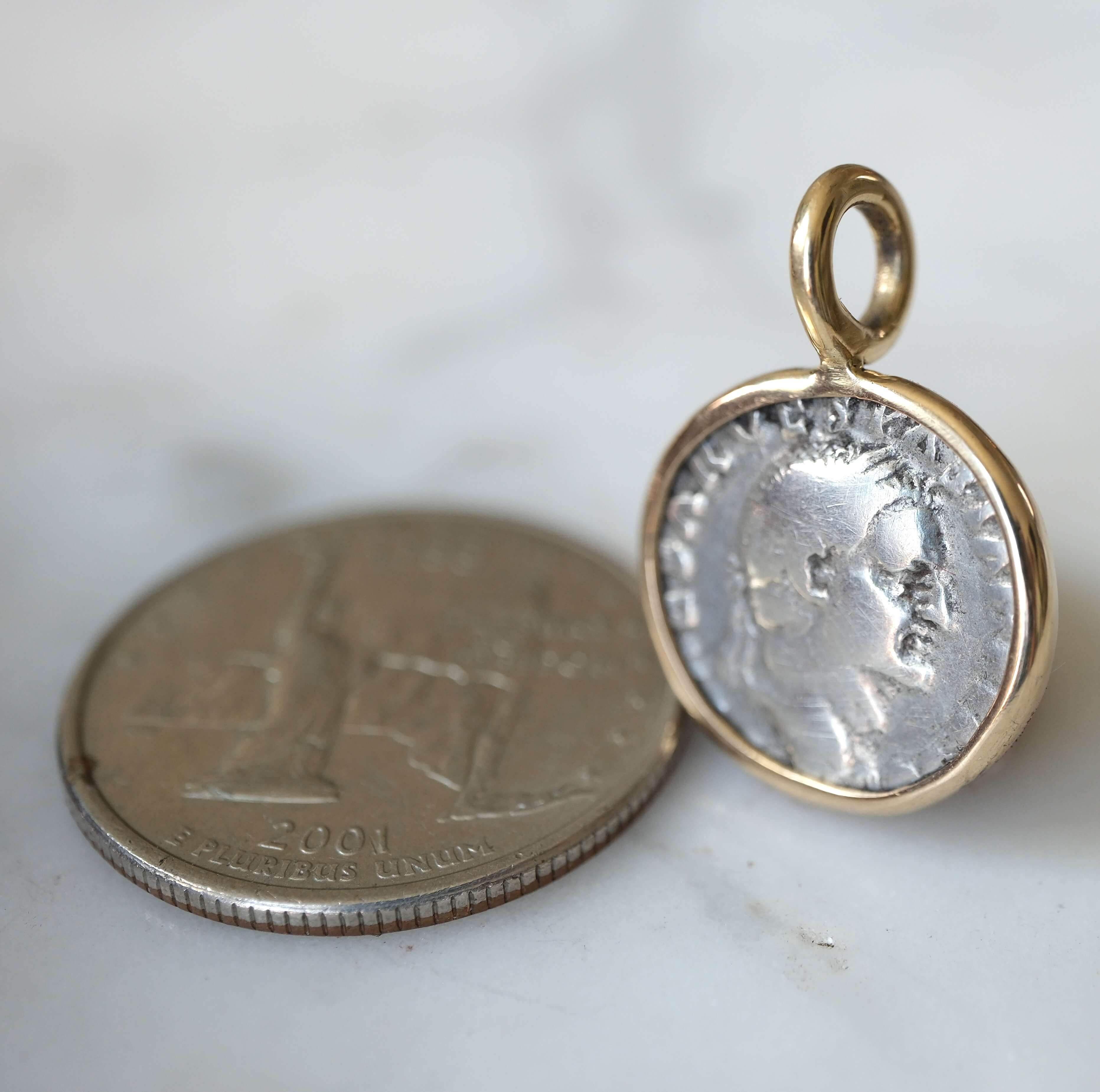 Vespasian “First Year” Denarius with Pax in 18k Gold