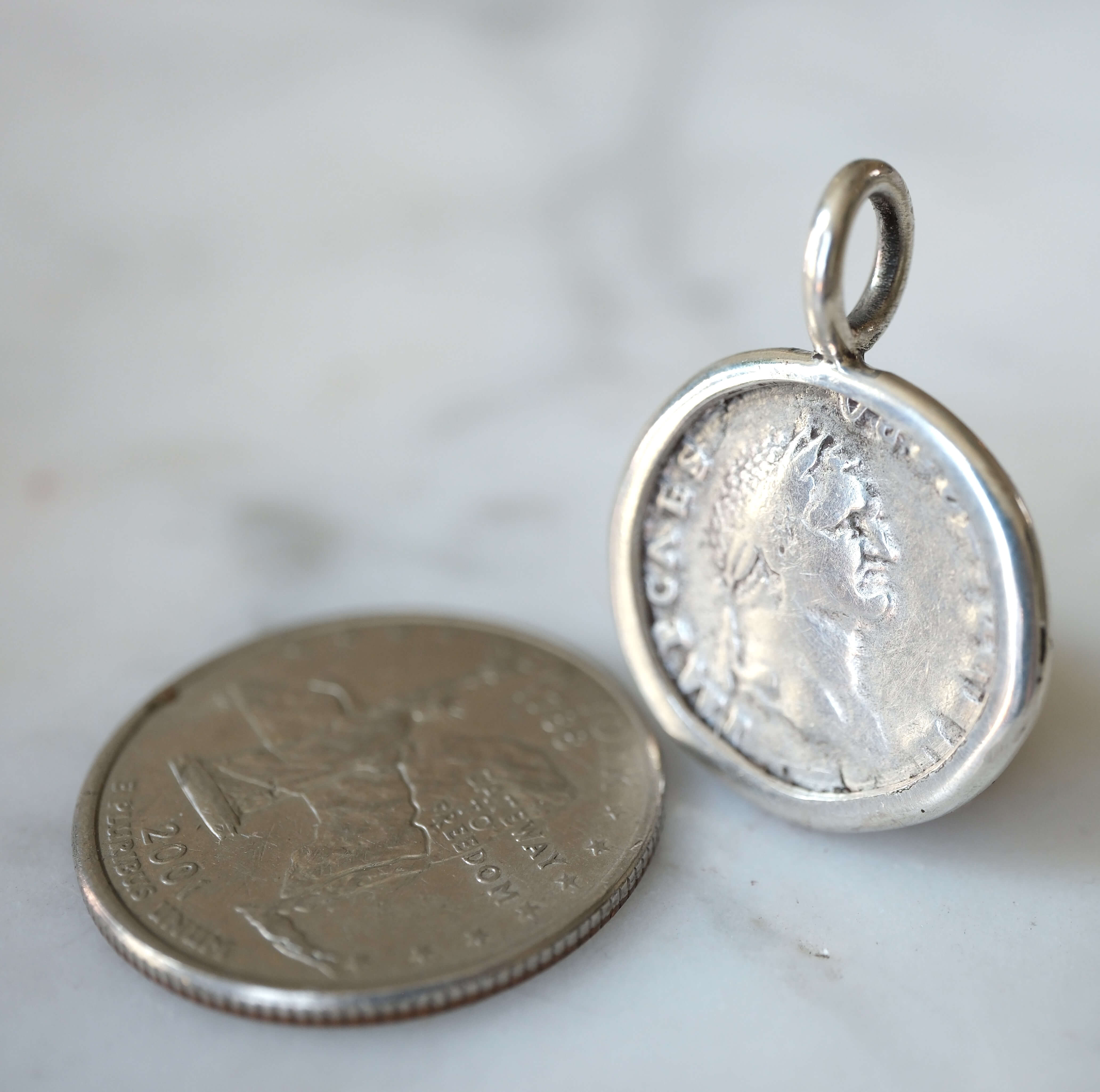 Vespasian Denarius with Salus in Silver