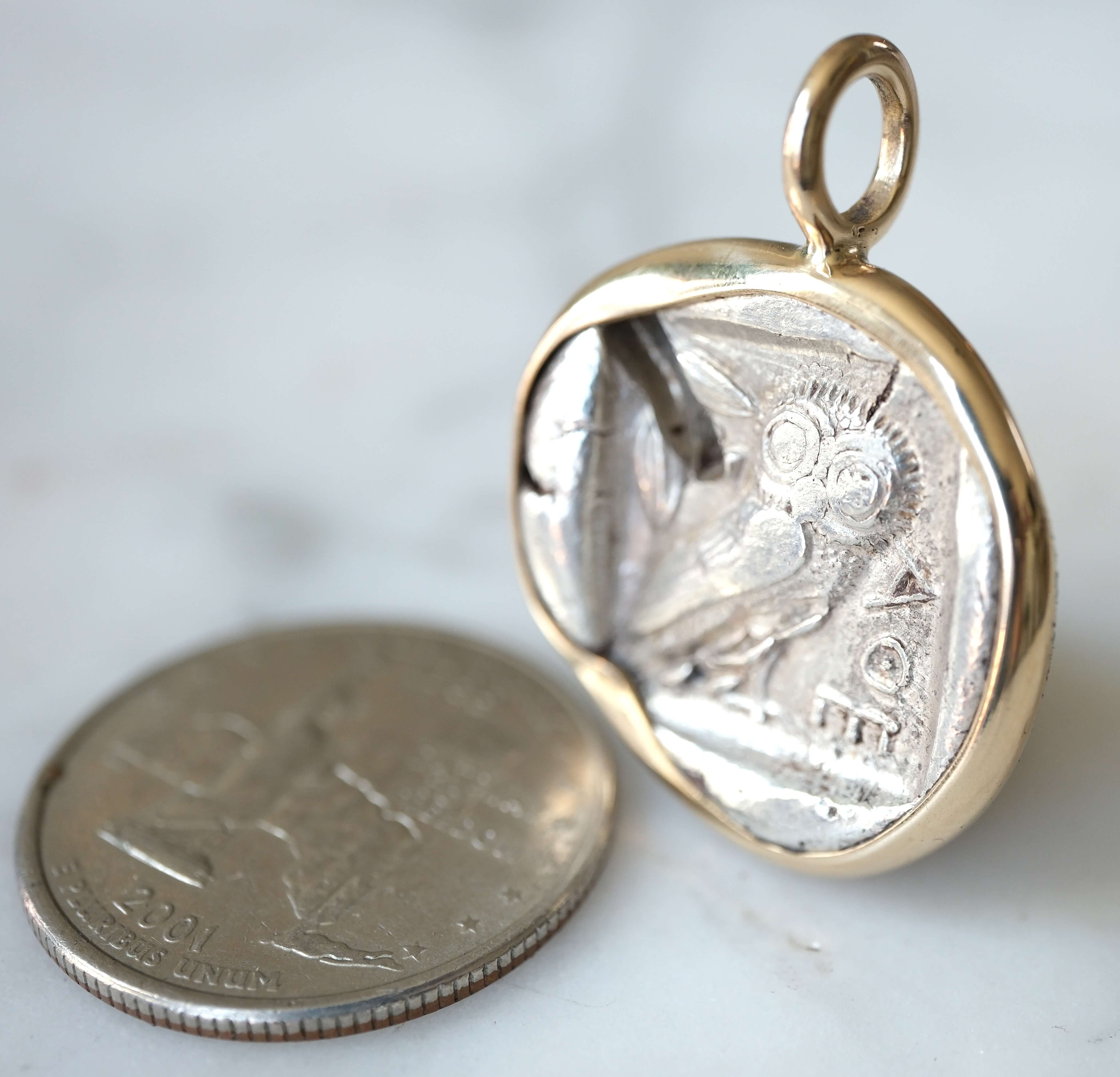 Athenian Owl Silver Drachm in Gold #1