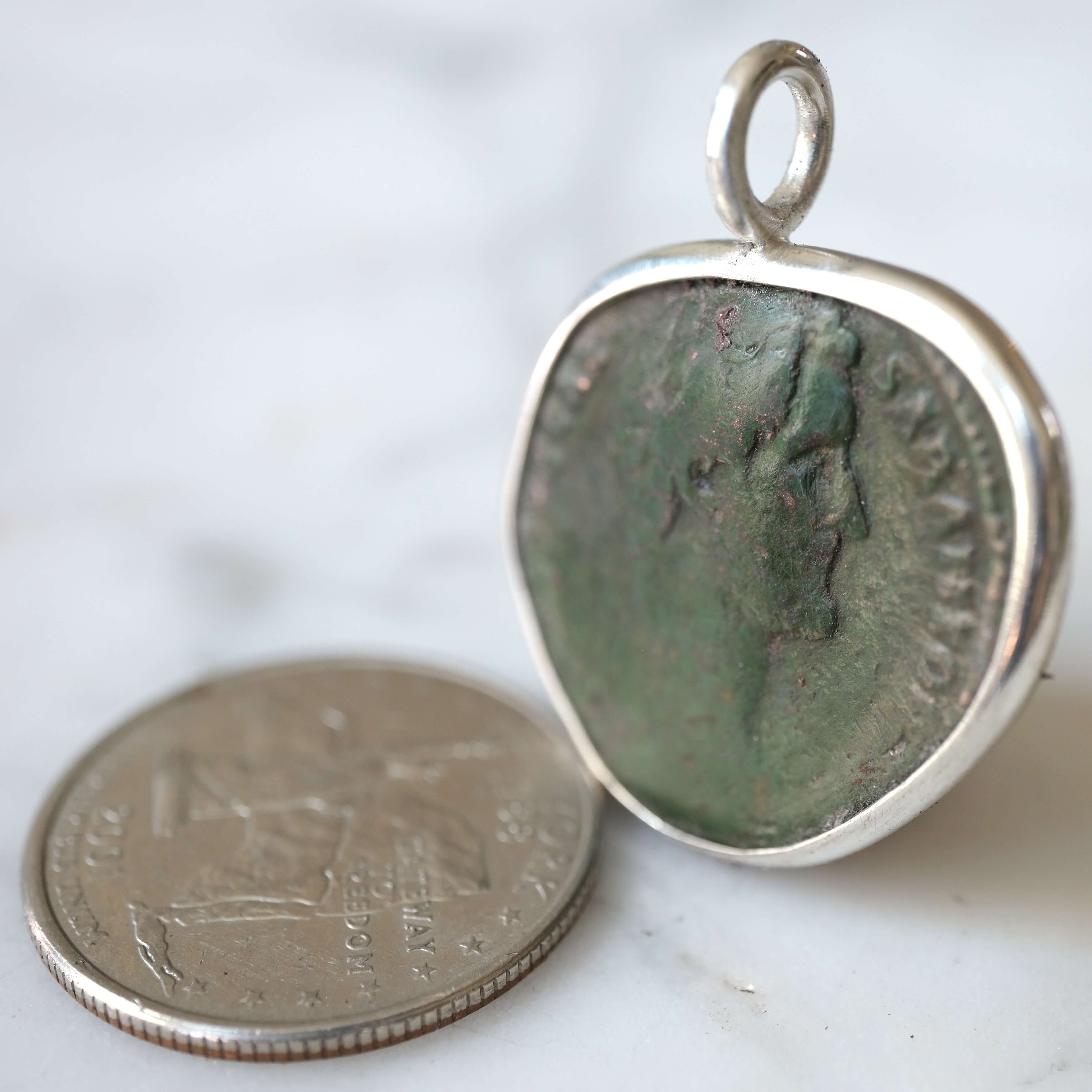 Antoninus Pius Dupondius with Fides in Silver