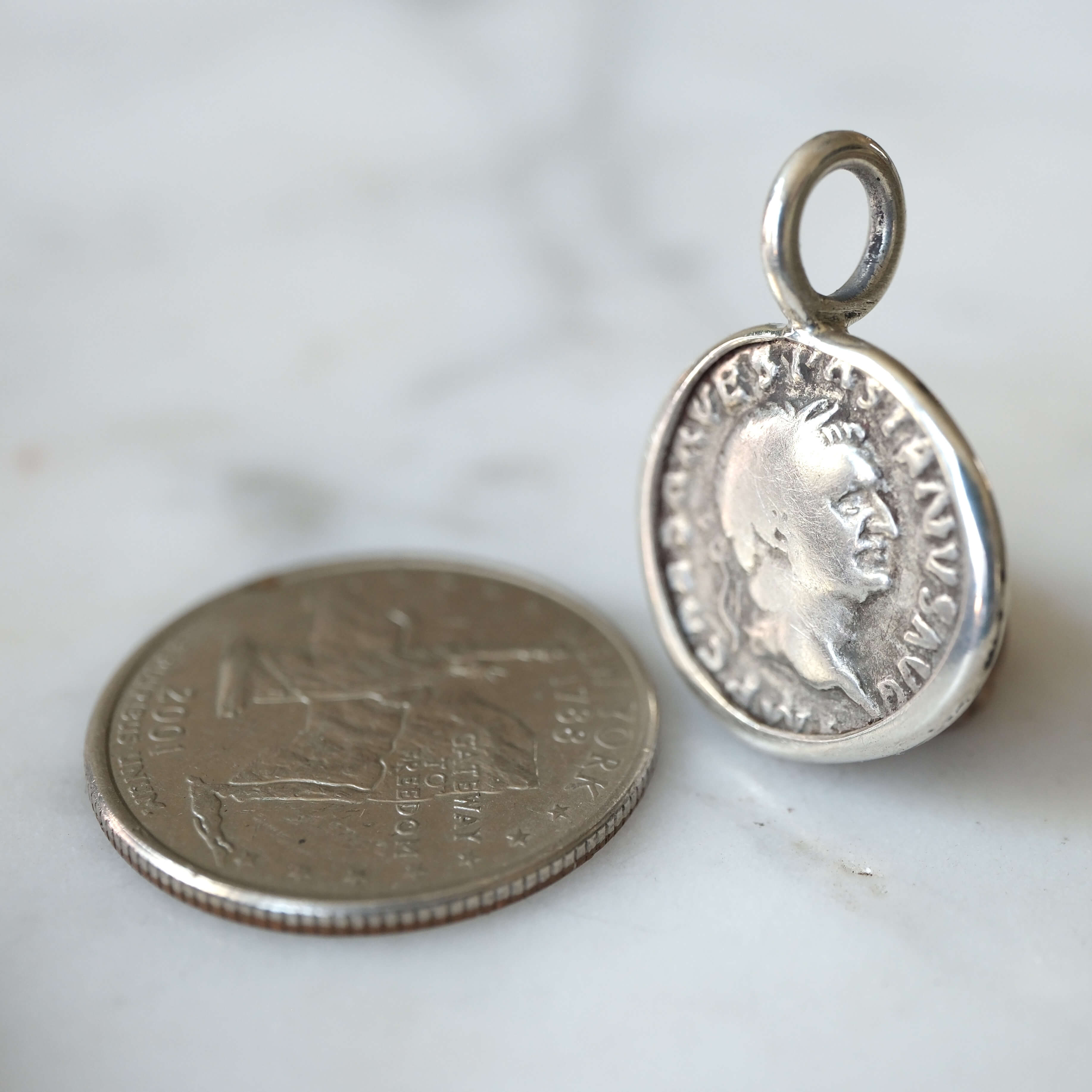 Vespasian Denarius with Pax in Silver