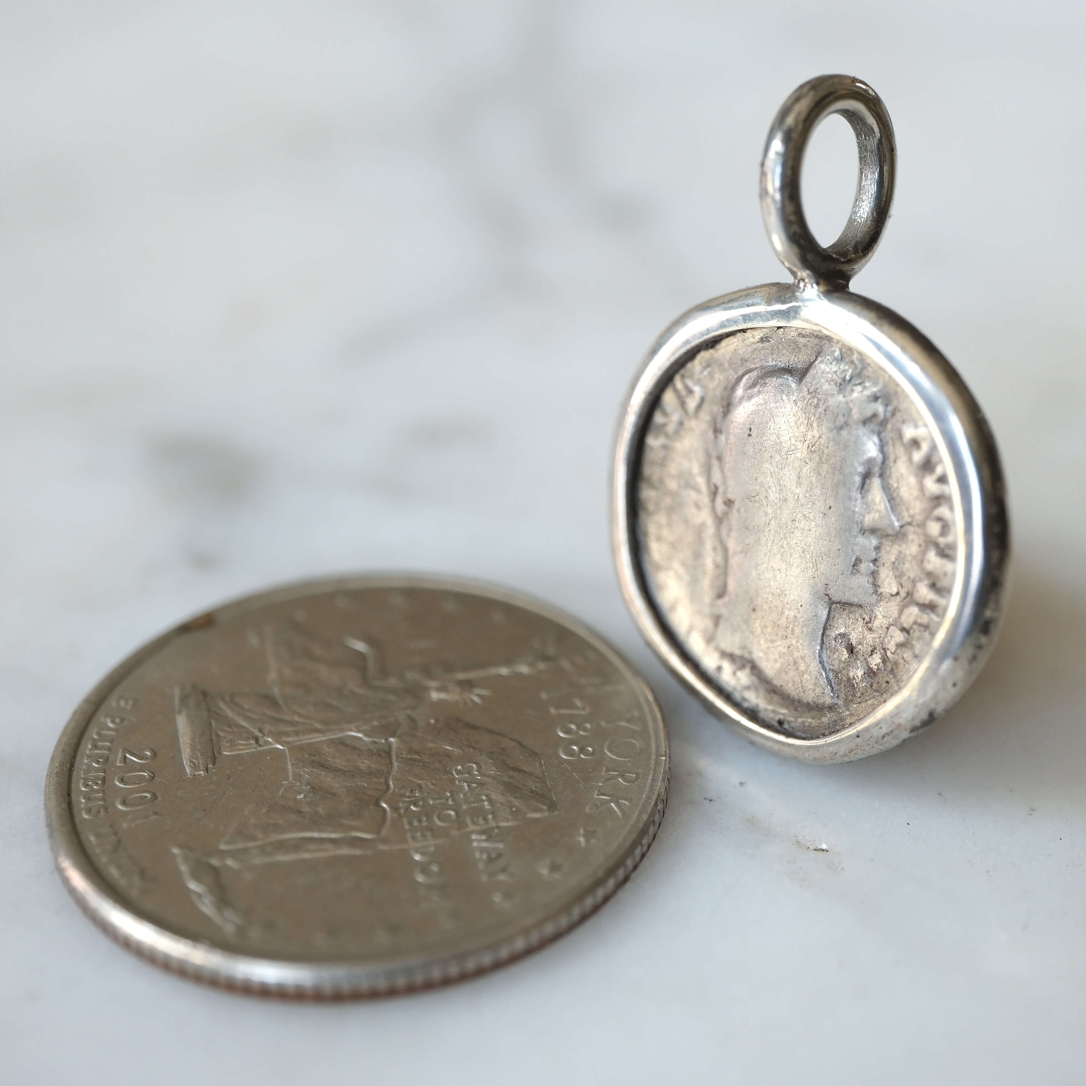 Antoninus Pius Denarius with Clasped Hands in Silver