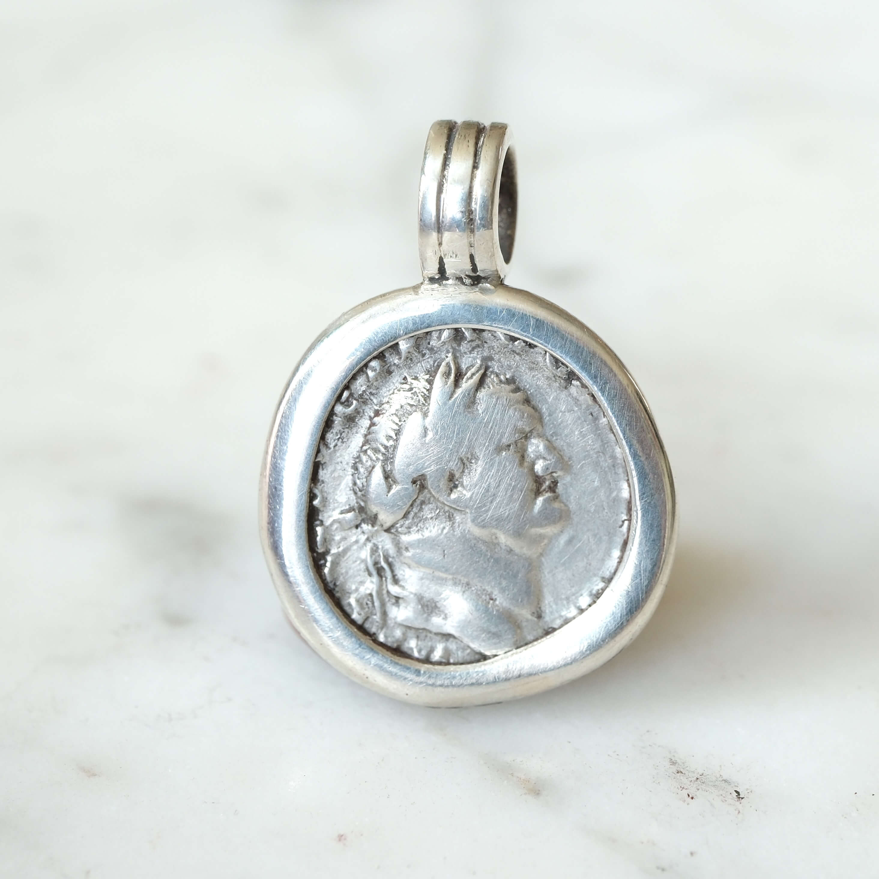 Vespasian Denarius with Vesta in Silver