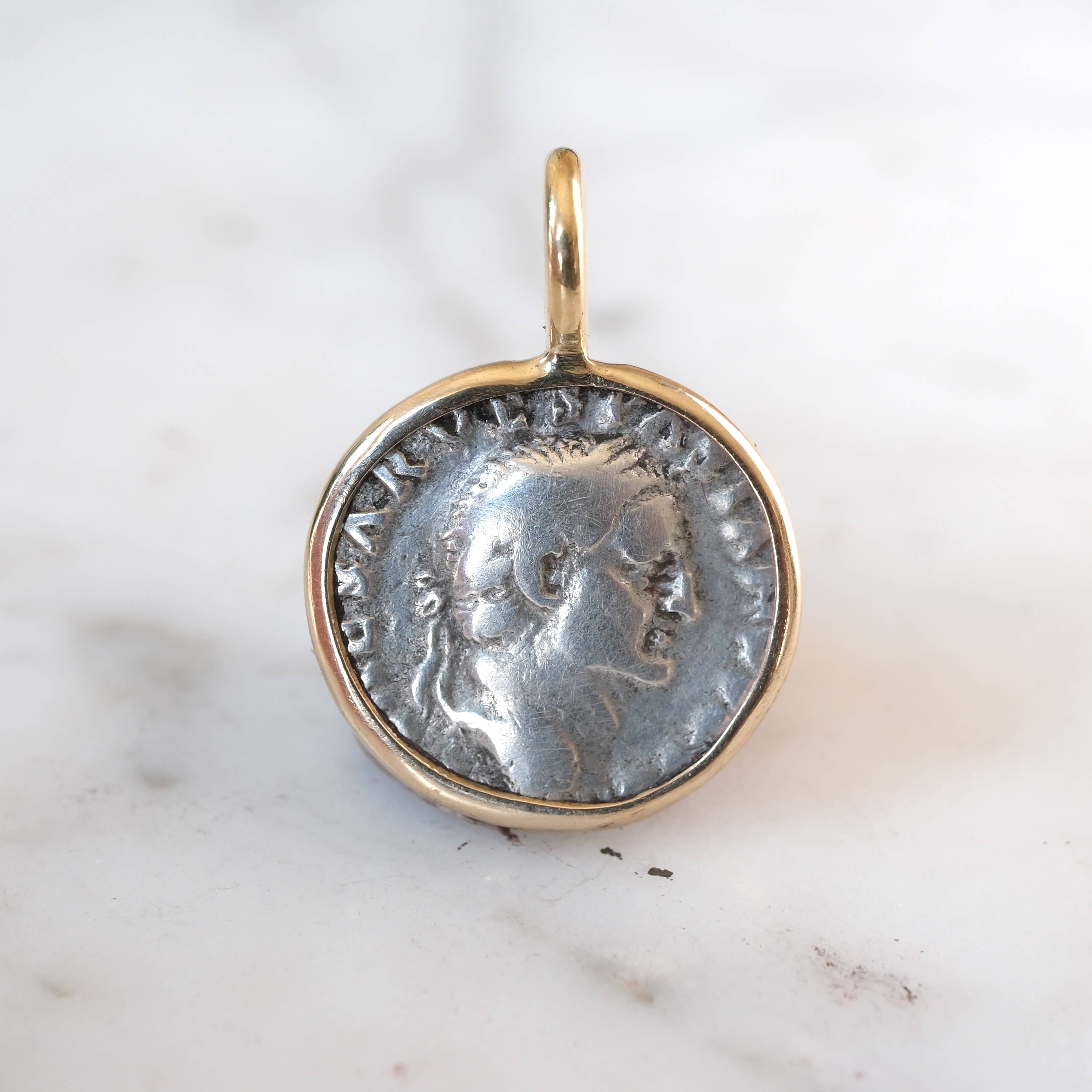 Vespasian “First Year” Denarius with Pax in 18k Gold