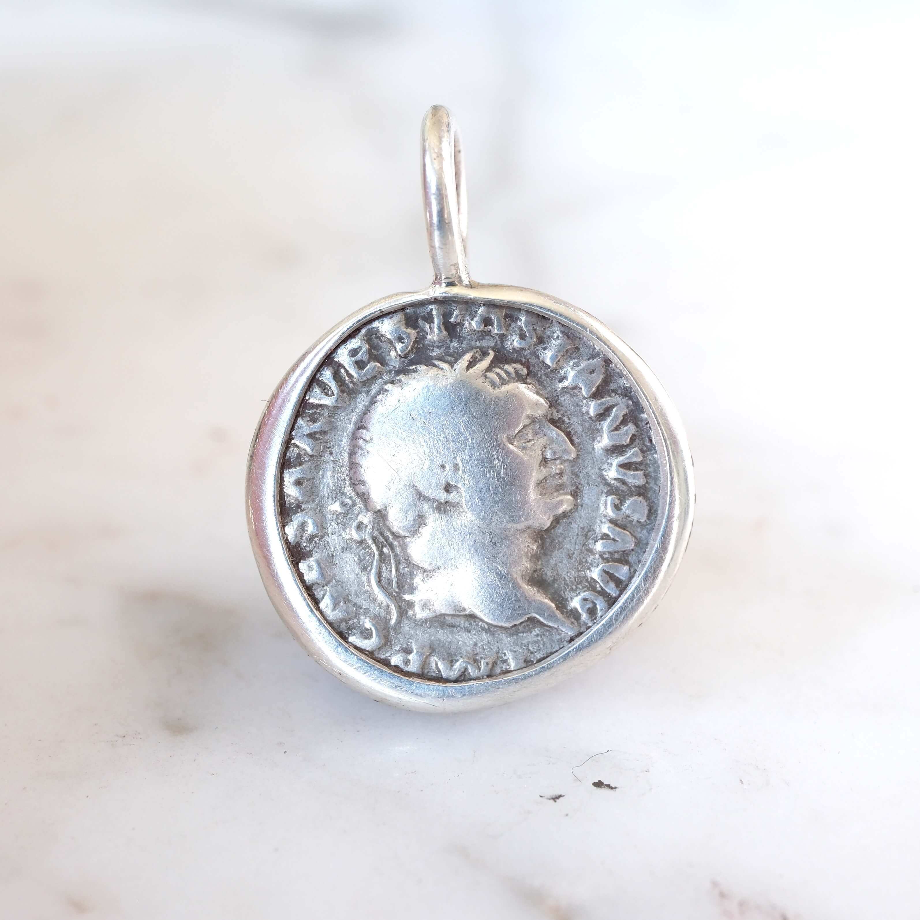 Vespasian Denarius with Pax in Silver