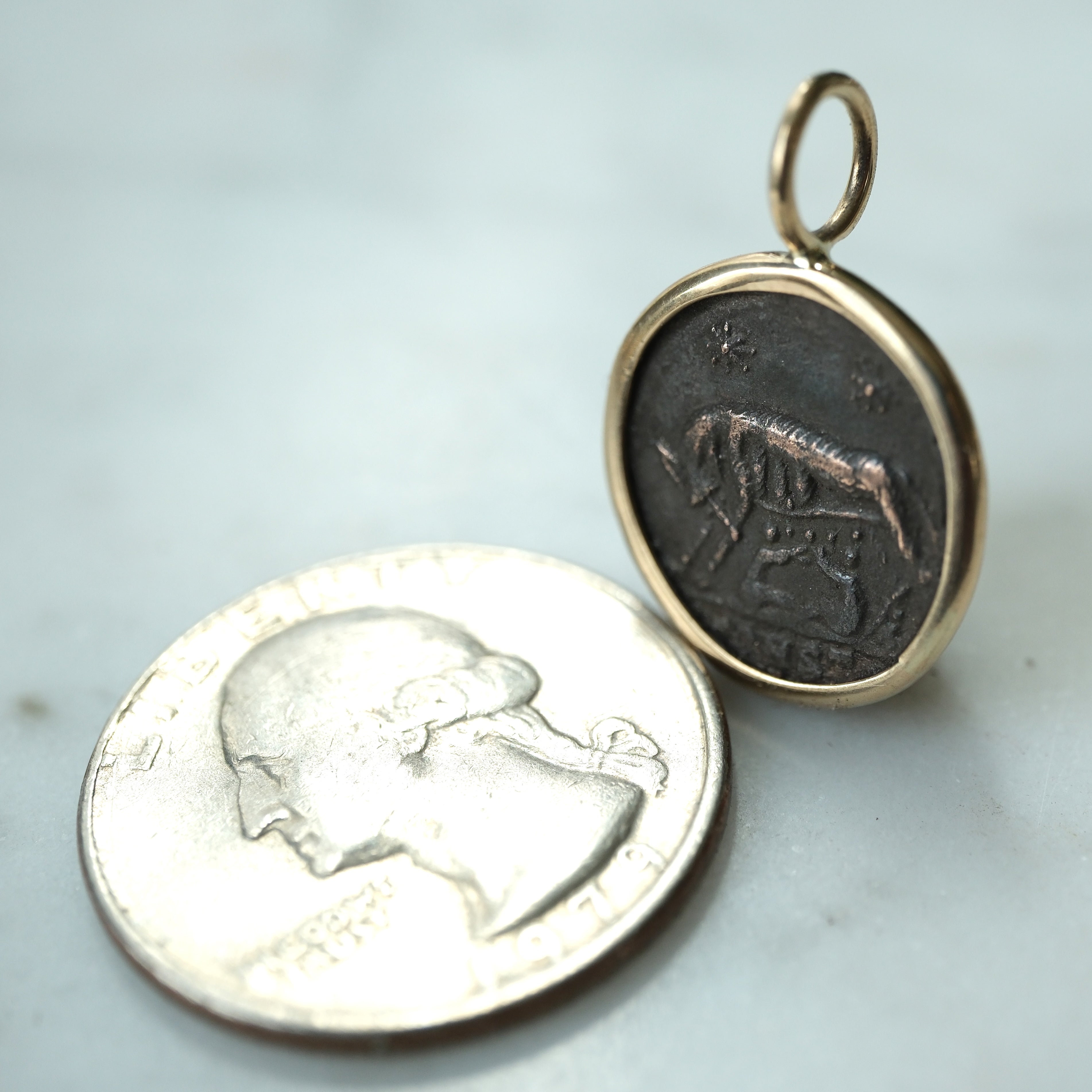 Constantine I – Romulus and Remus Bronze in 14k Gold