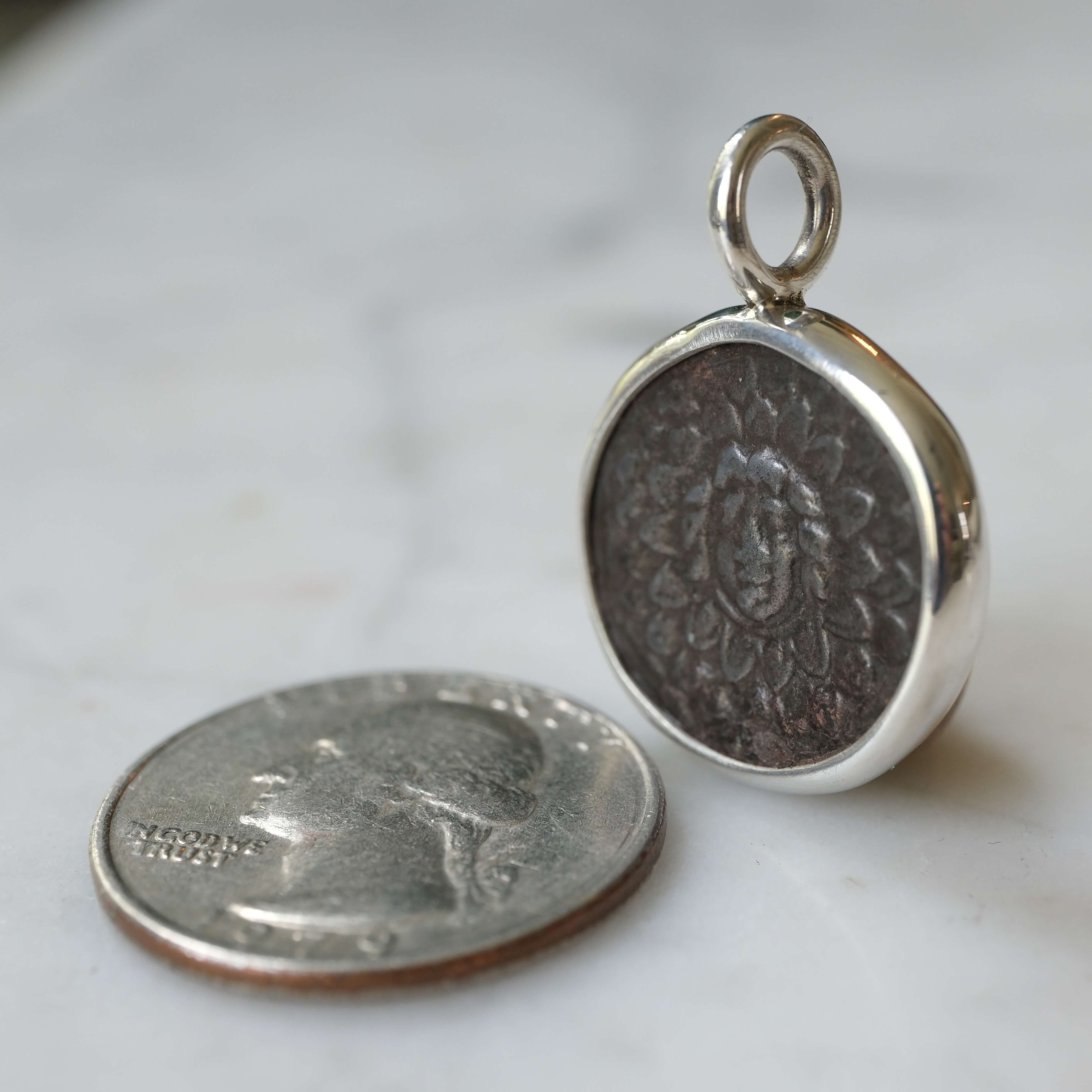 Amisos Gorgoneion Pendant | Aegis and Nike in Sterling Silver