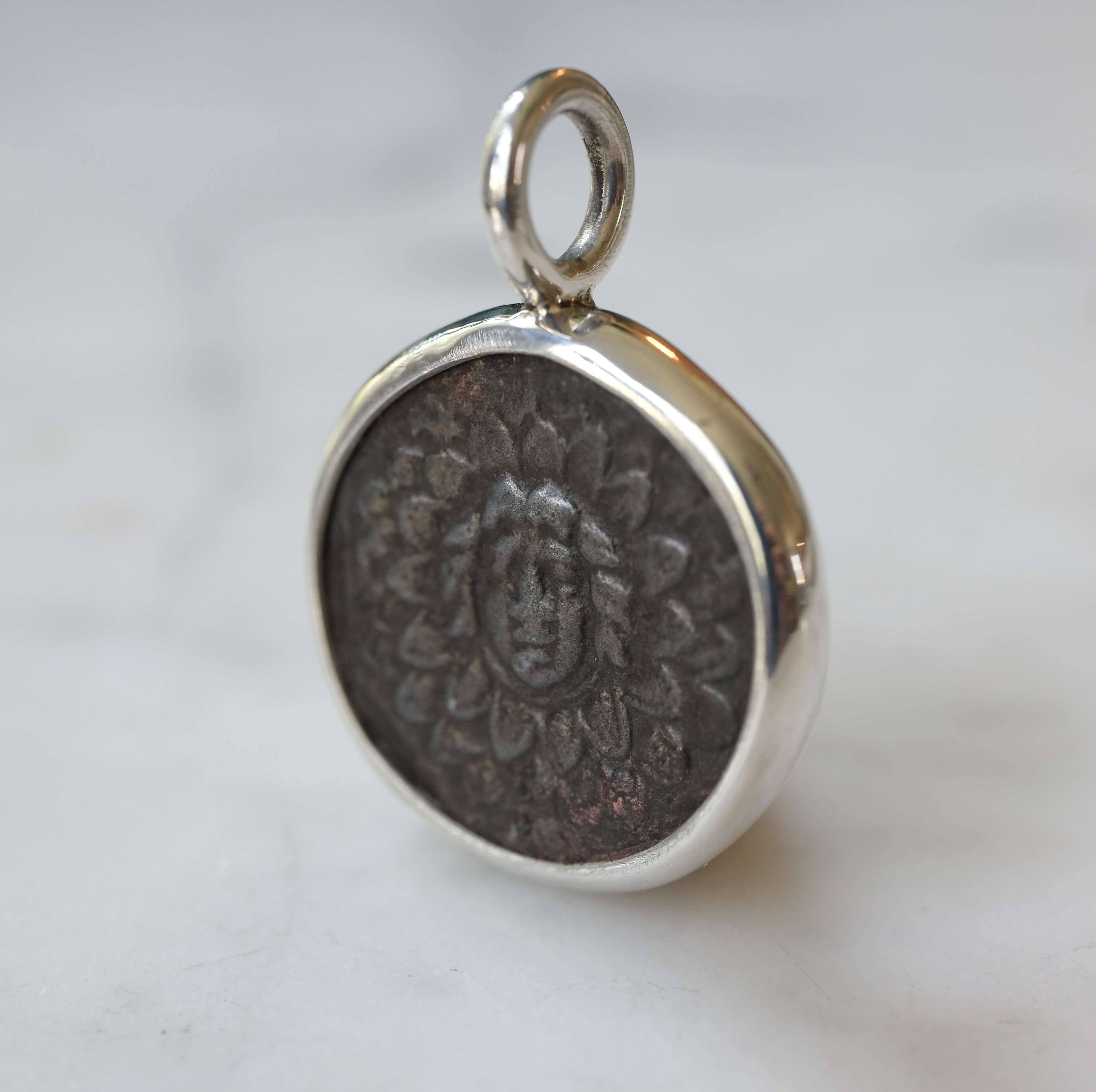 Amisos Gorgoneion Pendant | Aegis and Nike in Sterling Silver