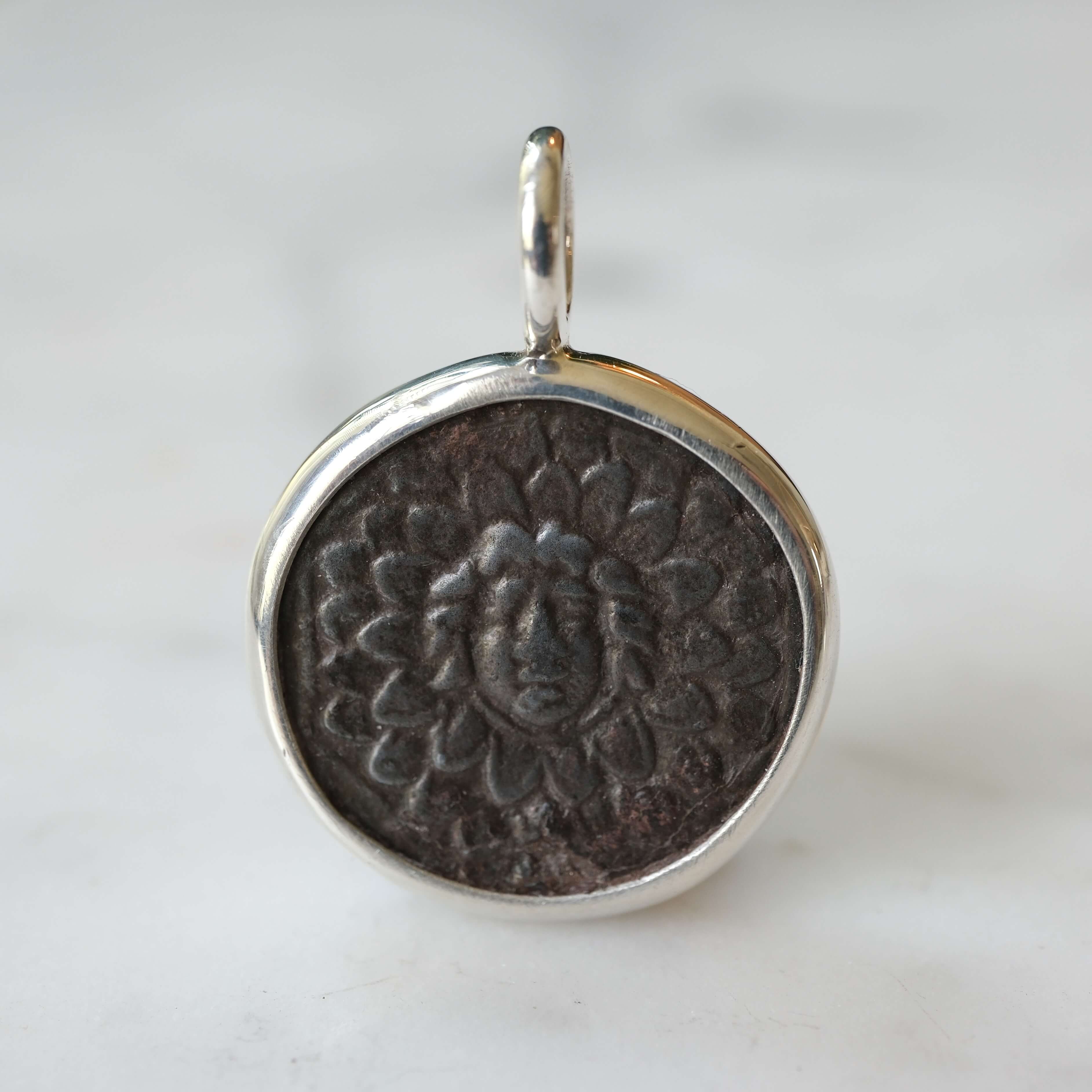 Amisos Gorgoneion Pendant | Aegis and Nike in Sterling Silver