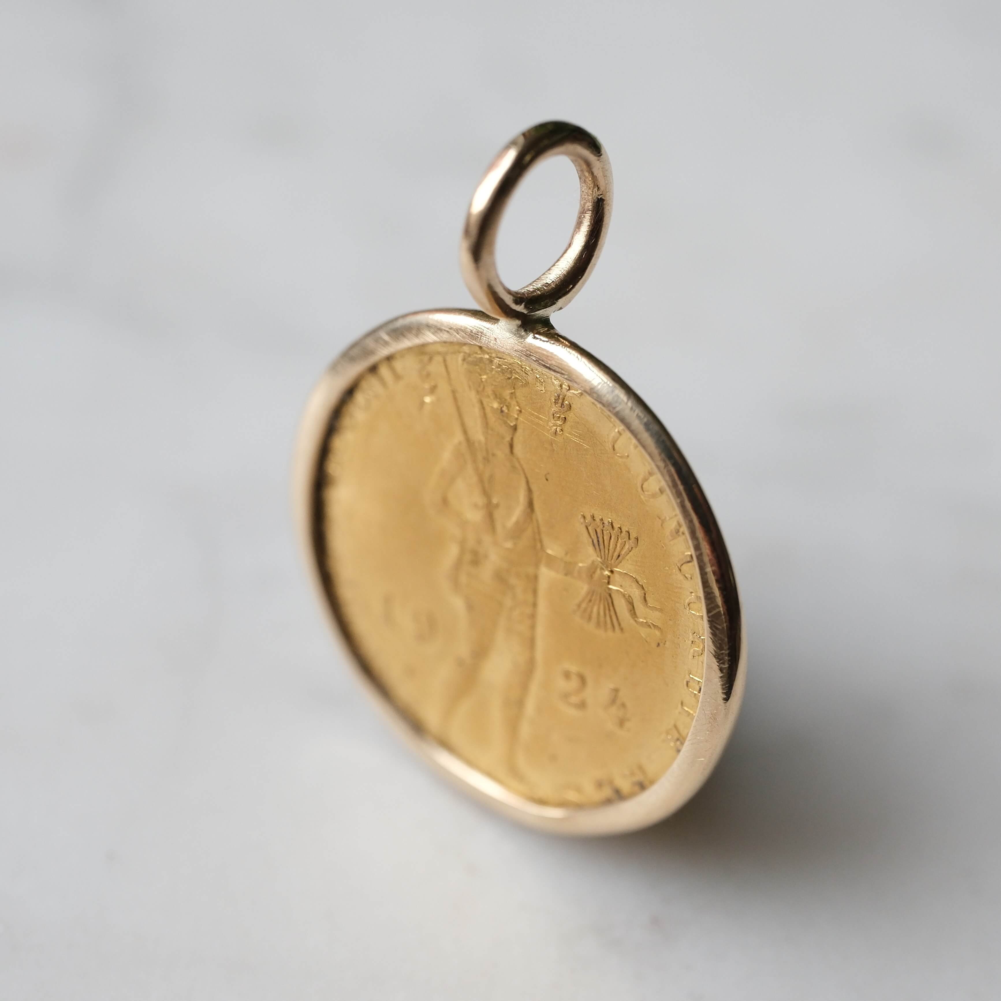 17th Century Dutch Gold Ducat Pendant in Handcrafted 14k Gold
