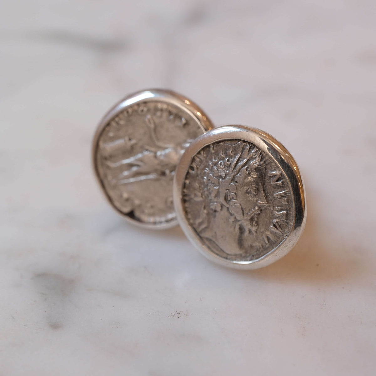 Marcus Aurelius Cufflinks — Two Moments in a Reign