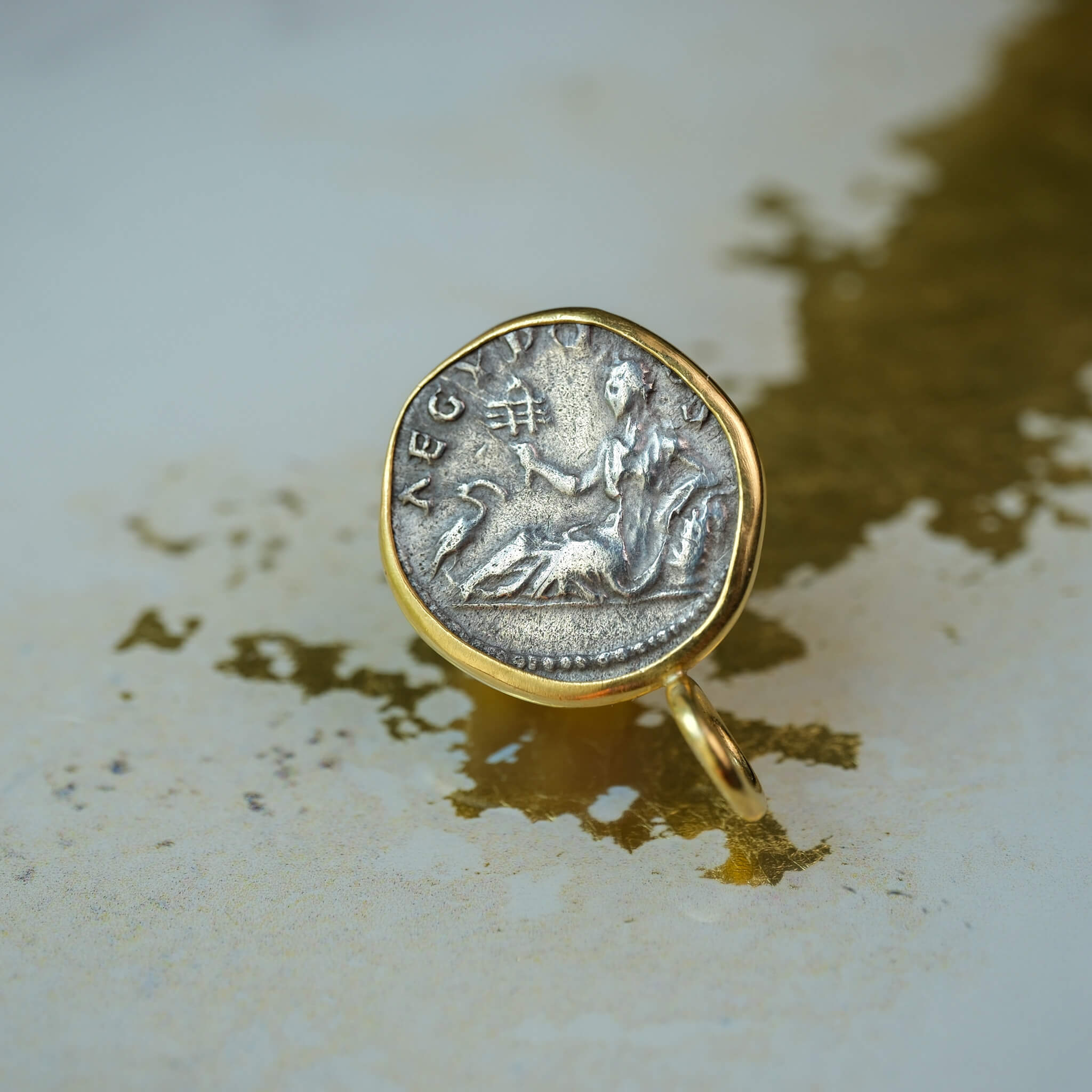 Hadrian & Egypt – Silver Denarius in 22k Gold