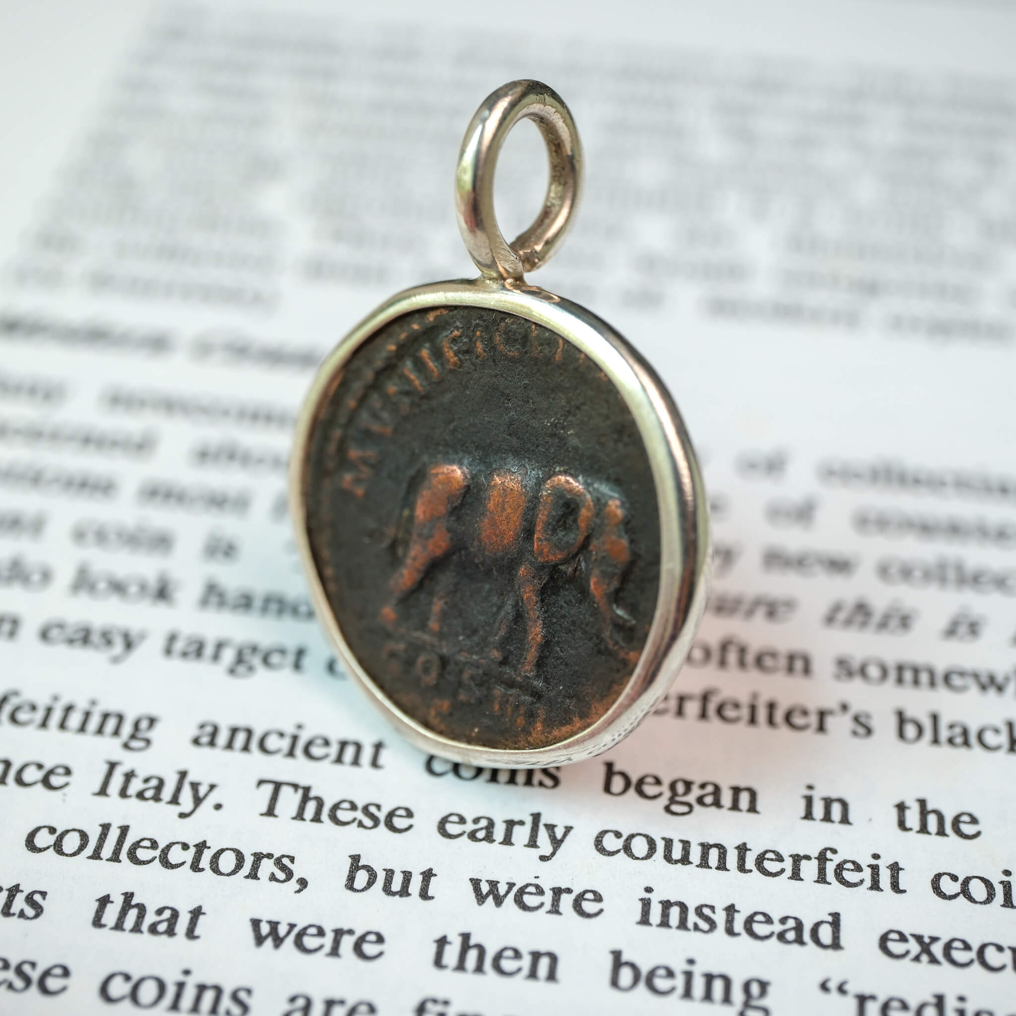 The Emperor and the Elephant | Rome, AD 148–149 | Bronze Dupondius in Sterling Silver