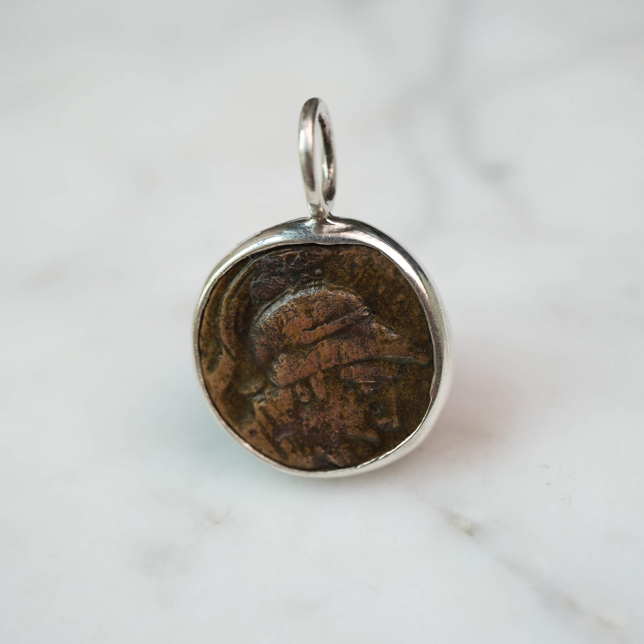 Athena and Sword | Amisos, Pontos c. 111–90 BC | Bronze Coin in Sterling Silver #1