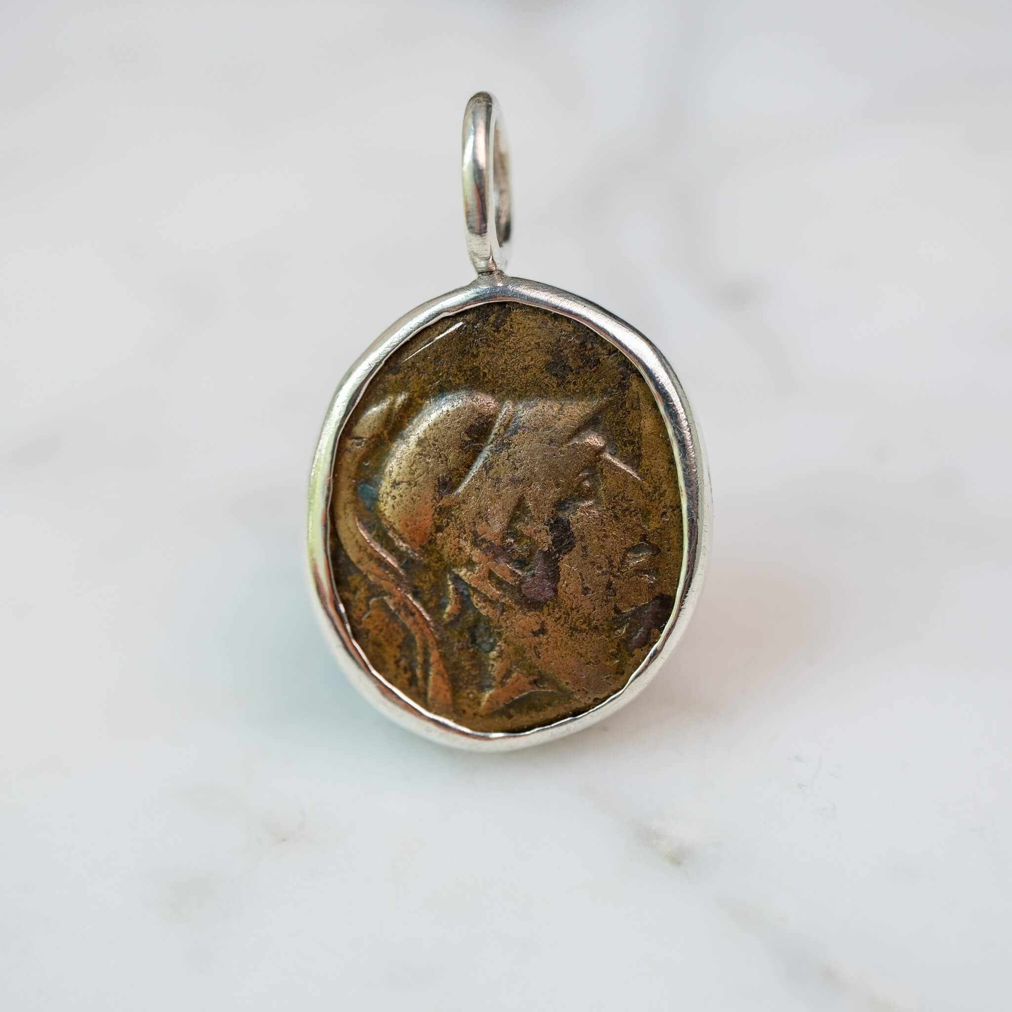 Athena and Sword | Amisos, Pontos c. 111–90 BC | Bronze Coin in Sterling Silver #2