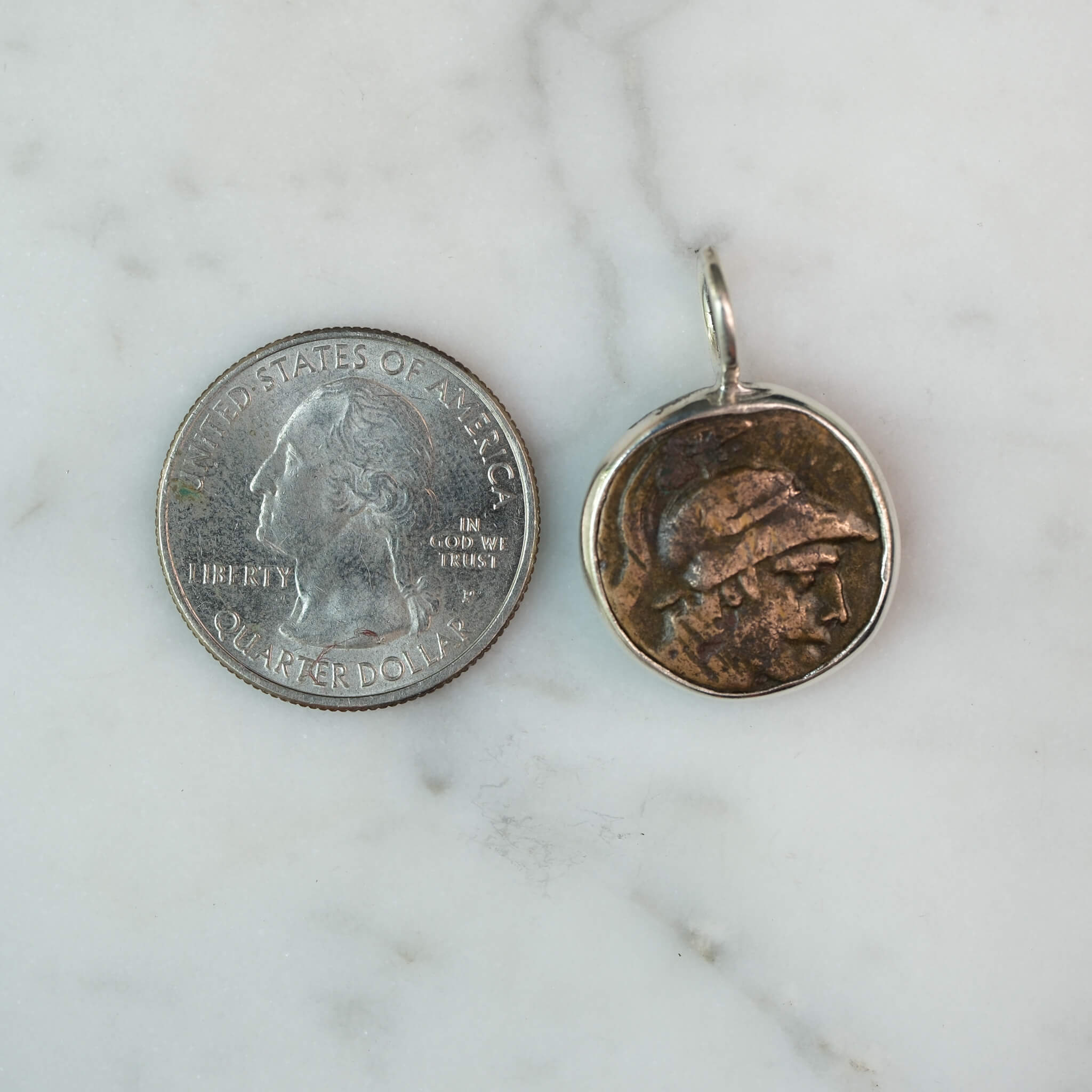 Athena and Sword | Amisos, Pontos c. 111–90 BC | Bronze Coin in Sterling Silver #1