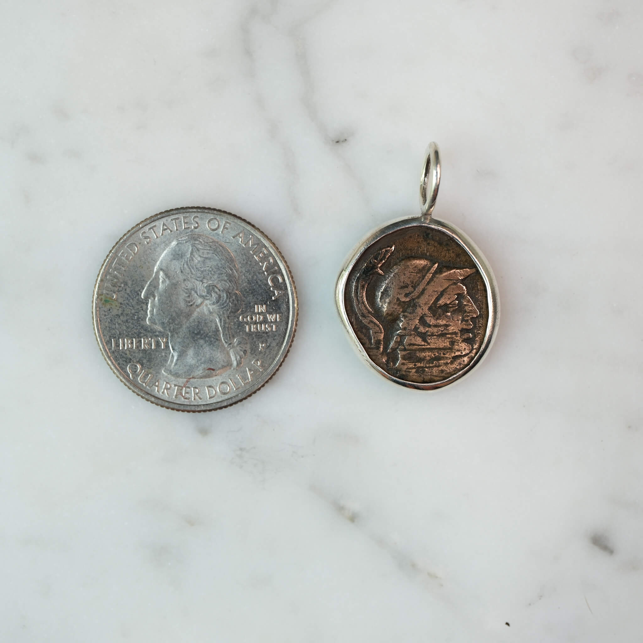 Athena and Sword | Amisos, Pontos c. 111–90 BC | Bronze Coin in Sterling Silver #2