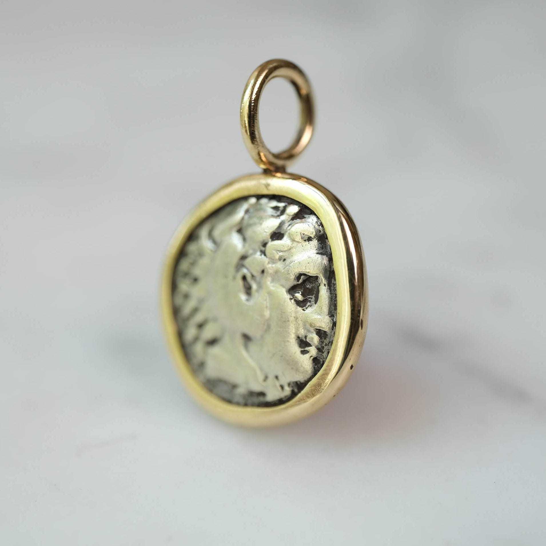 Alexander the Great – Silver Drachm Pendant in Solid 18k Gold #2