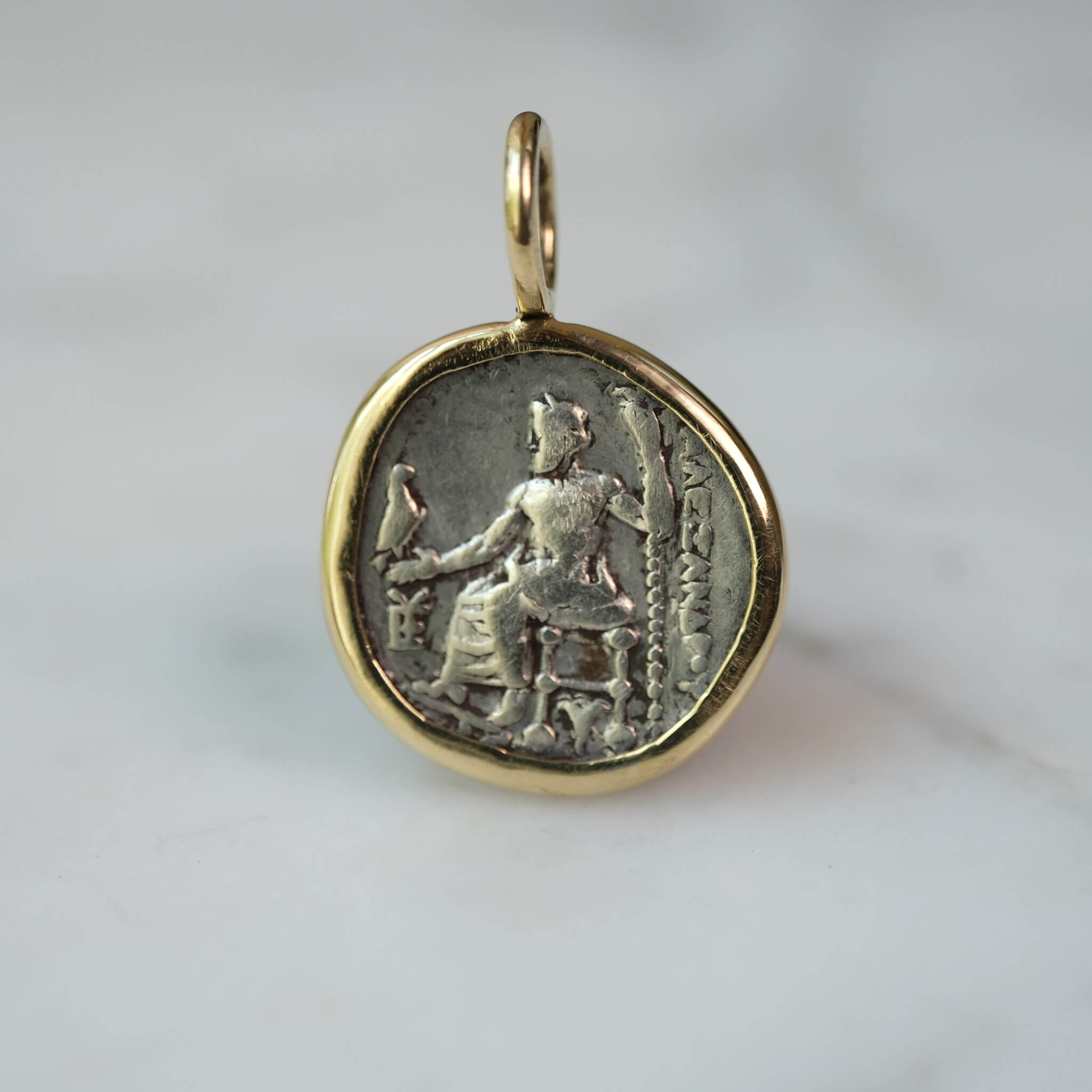 Alexander the Great – Silver Drachm Pendant in Solid 18k Gold #2