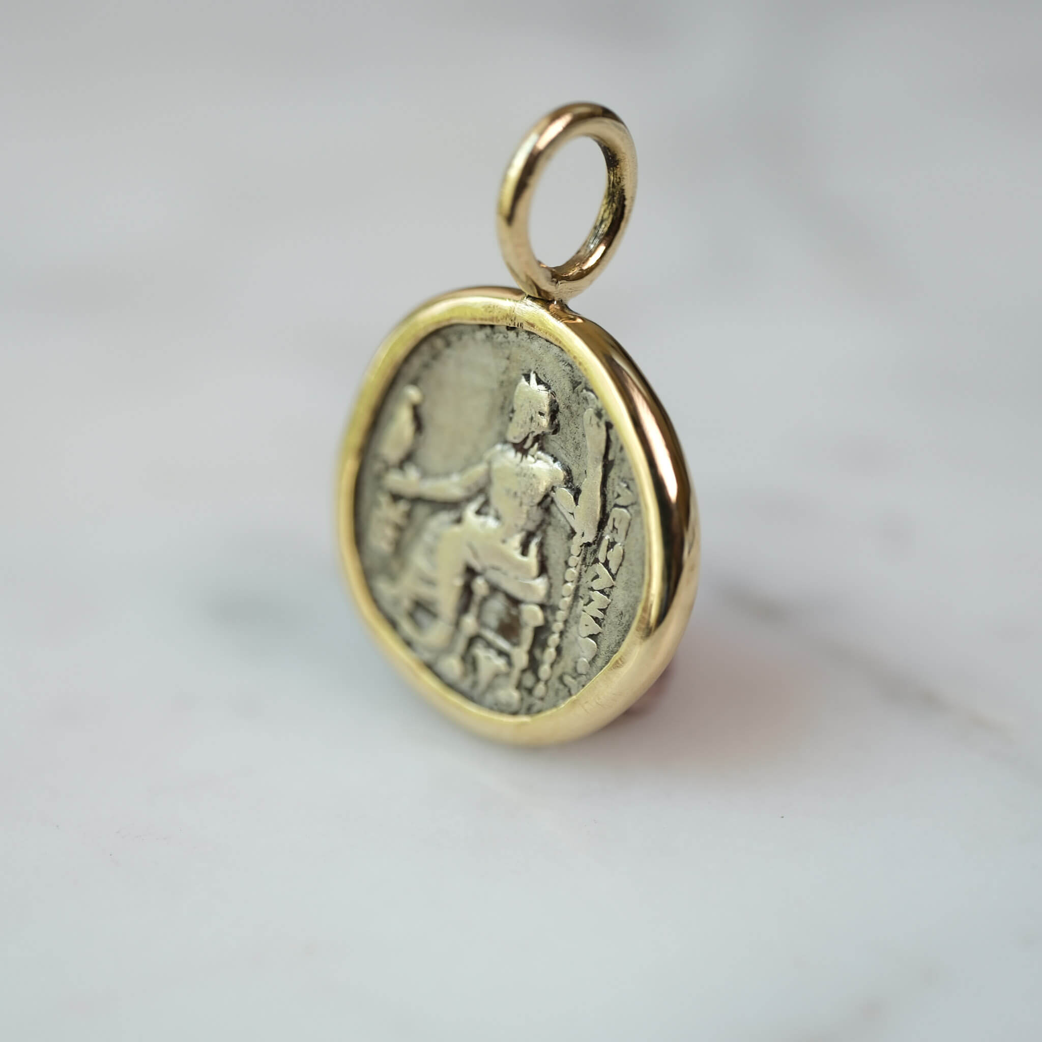 Alexander the Great – Silver Drachm Pendant in Solid 18k Gold #2