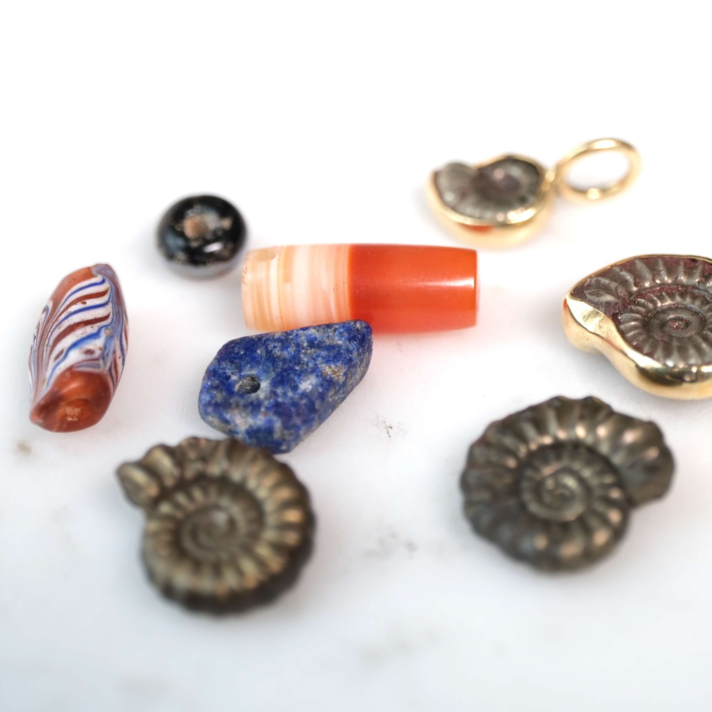 Ancient Glass, Beads & Fossils