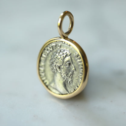 For Melissa - Marcus Aurelius in 14k with 14k Gold Chain