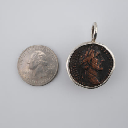 The Emperor and the Elephant | Rome, AD 148–149 | Bronze Dupondius in Sterling Silver