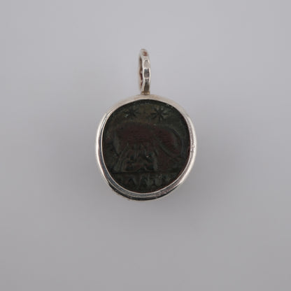 Romulus and Remus – 4th Century Bronze Coin Pendant in Sterling Silver