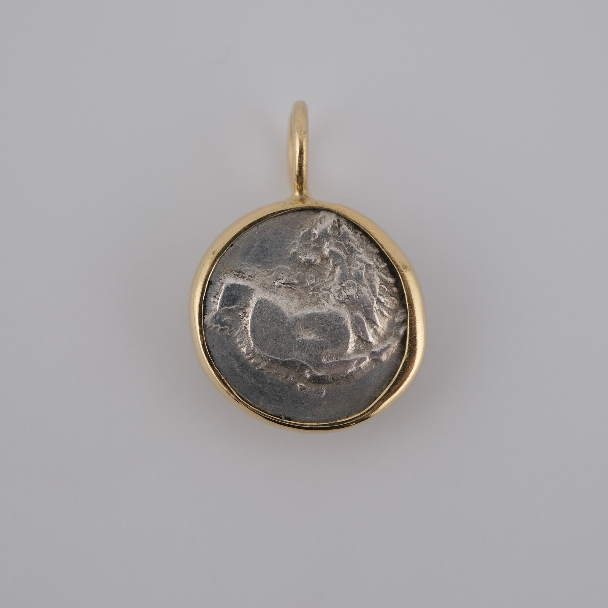Chersonesos – Ancient Greek Silver Hemidrachm Pendant in 18k Gold (c. 386–338 BC)