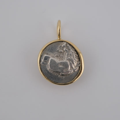 Chersonesos – Ancient Greek Silver Hemidrachm Pendant in 18k Gold (c. 386–338 BC)