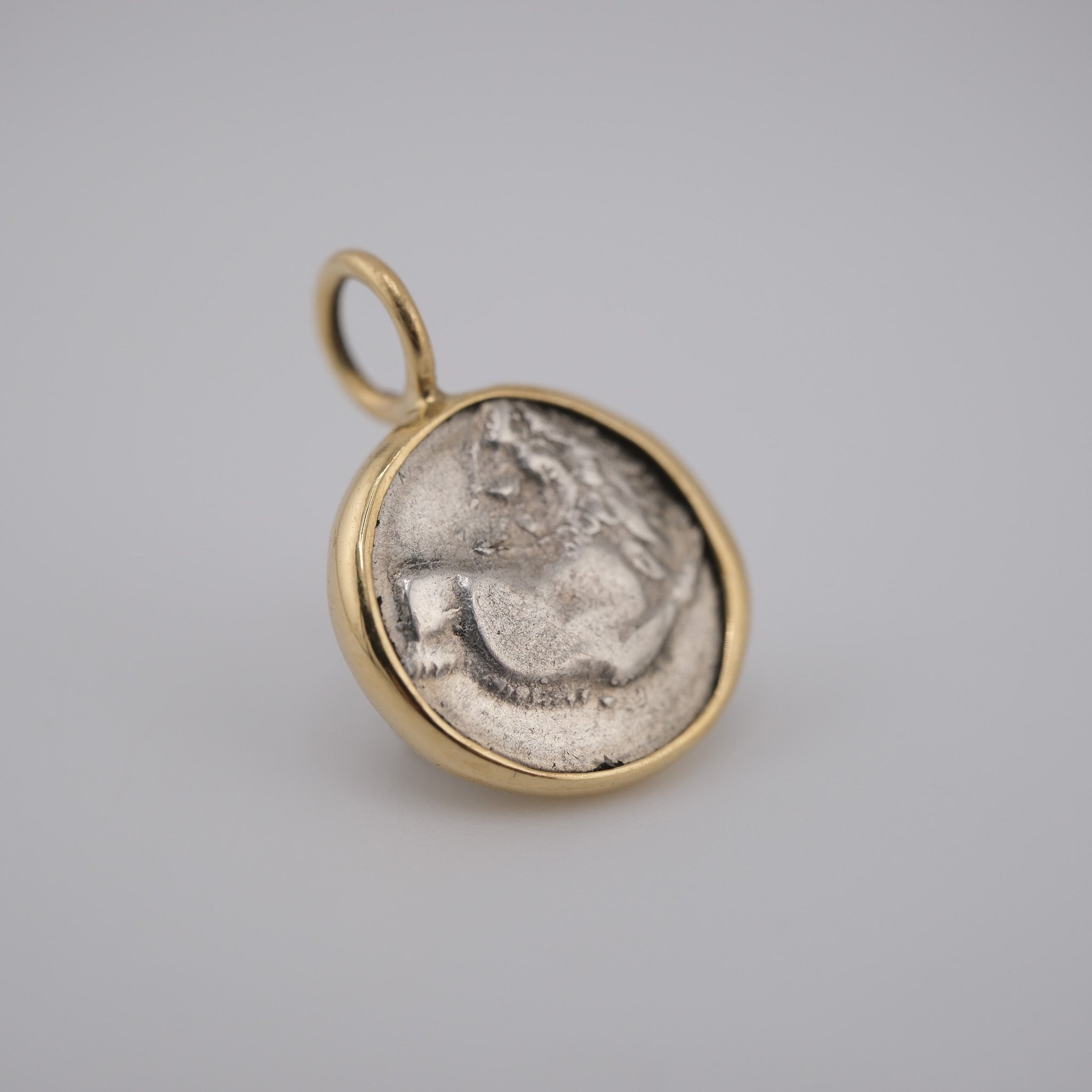 Chersonesos – Ancient Greek Silver Hemidrachm Pendant in 18k Gold (c. 386–338 BC)
