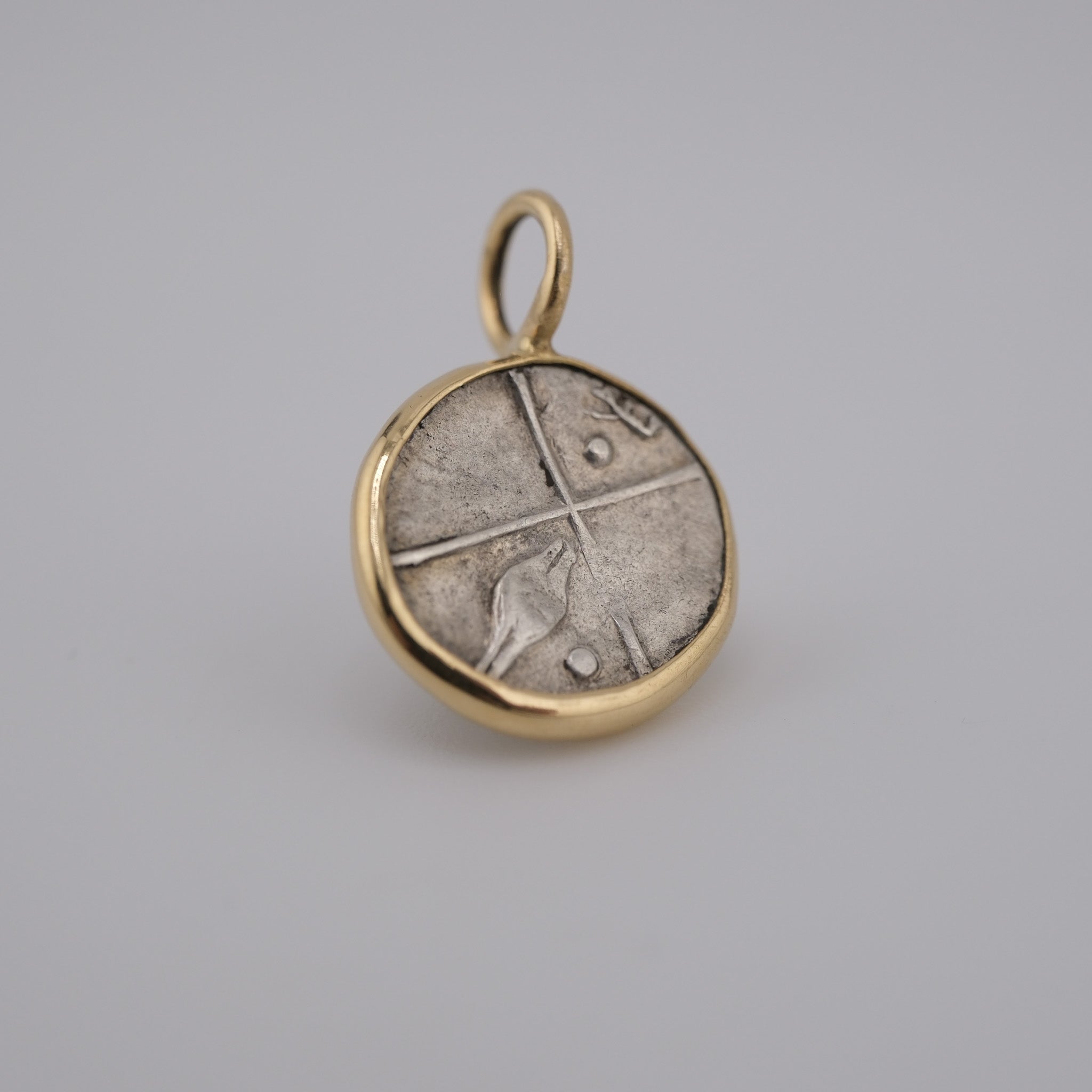 Chersonesos – Ancient Greek Silver Hemidrachm Pendant in 18k Gold (c. 386–338 BC)
