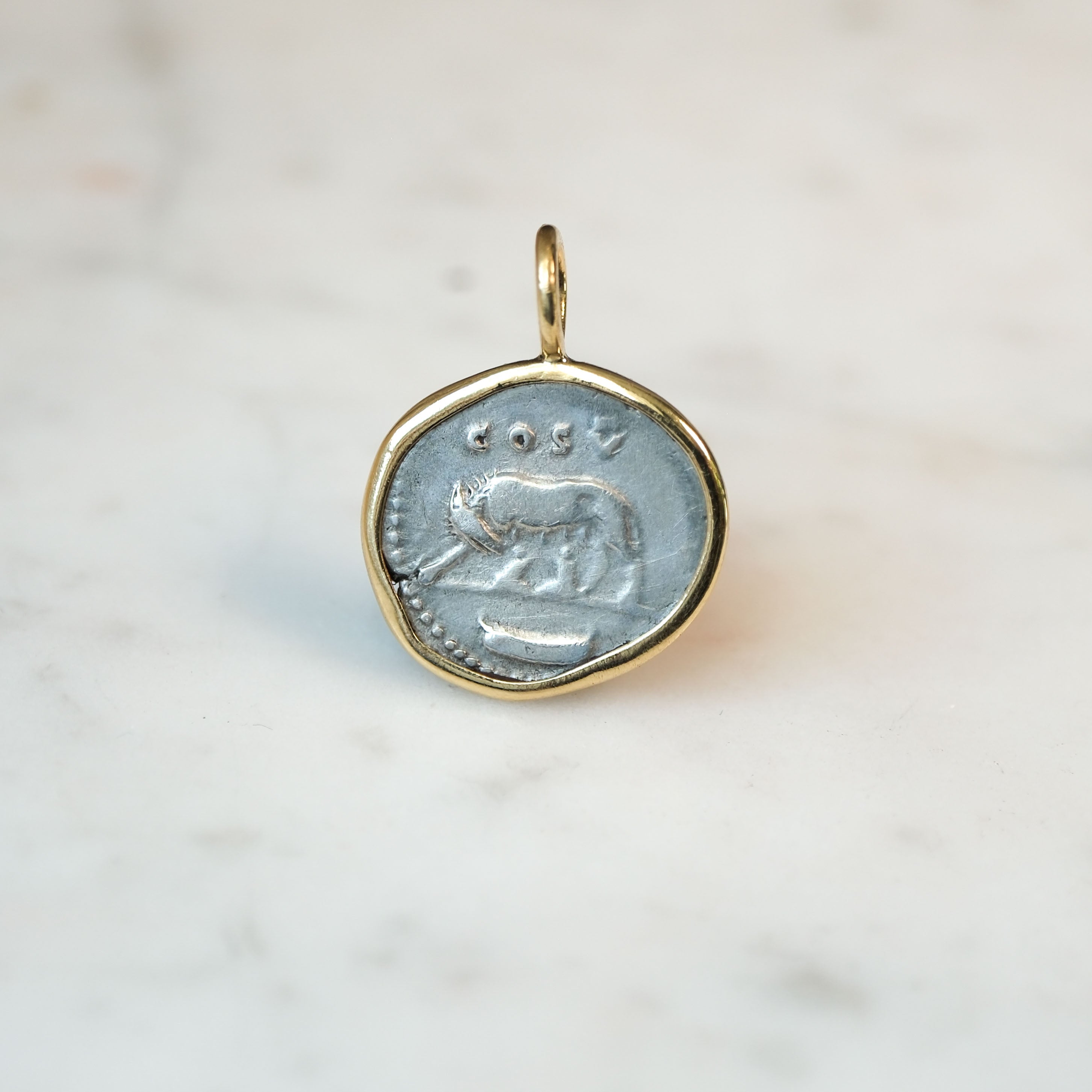 Denarius with the She-Wolf and Twins, AD 77 to 78