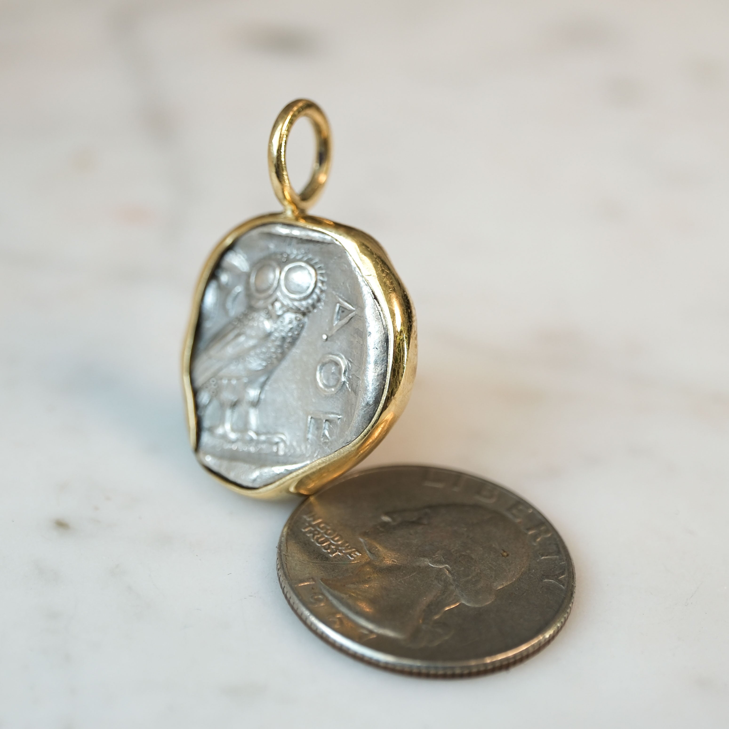 Athenian Owl Silver Drachm in Gold #1