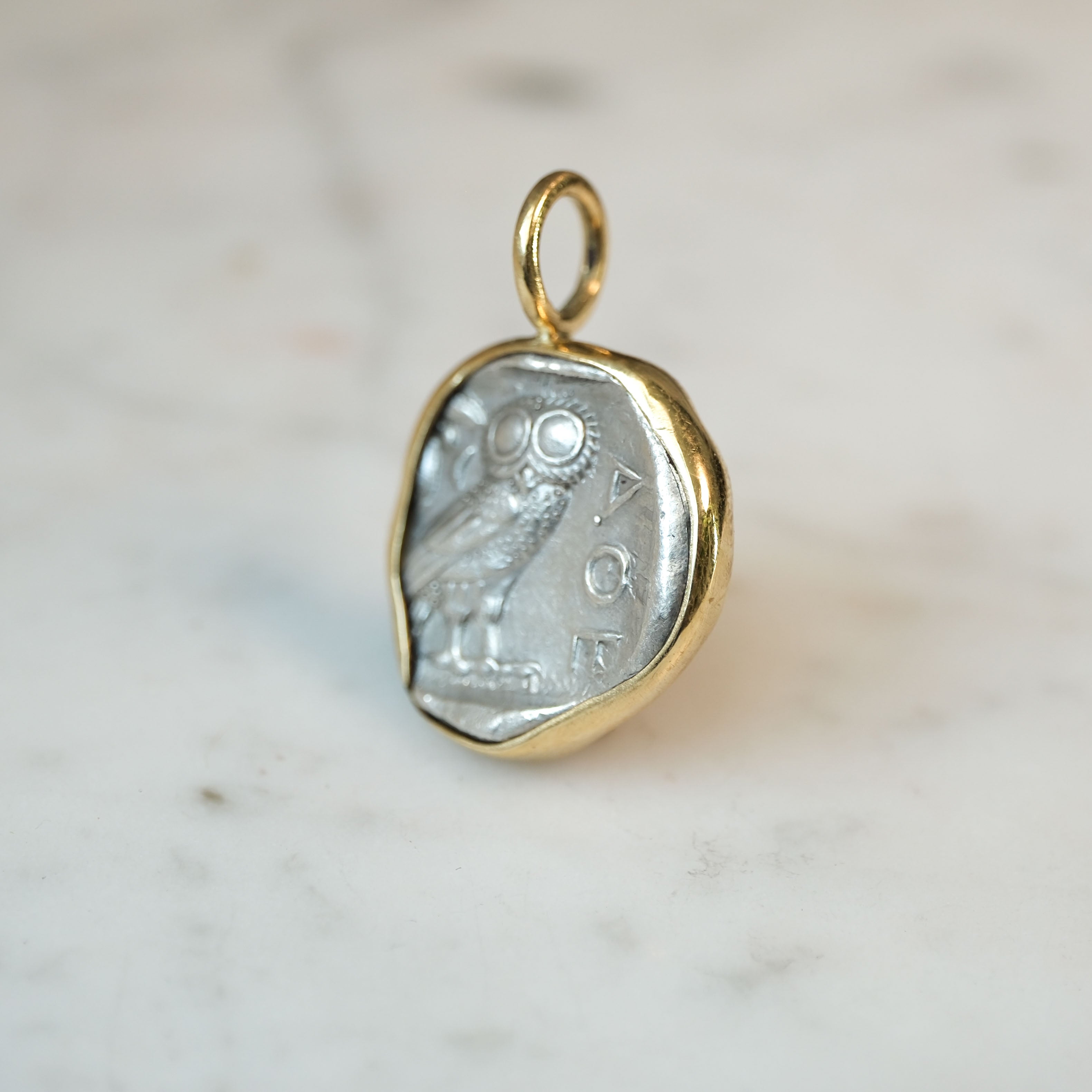 Athenian Owl Silver Drachm in Gold #1