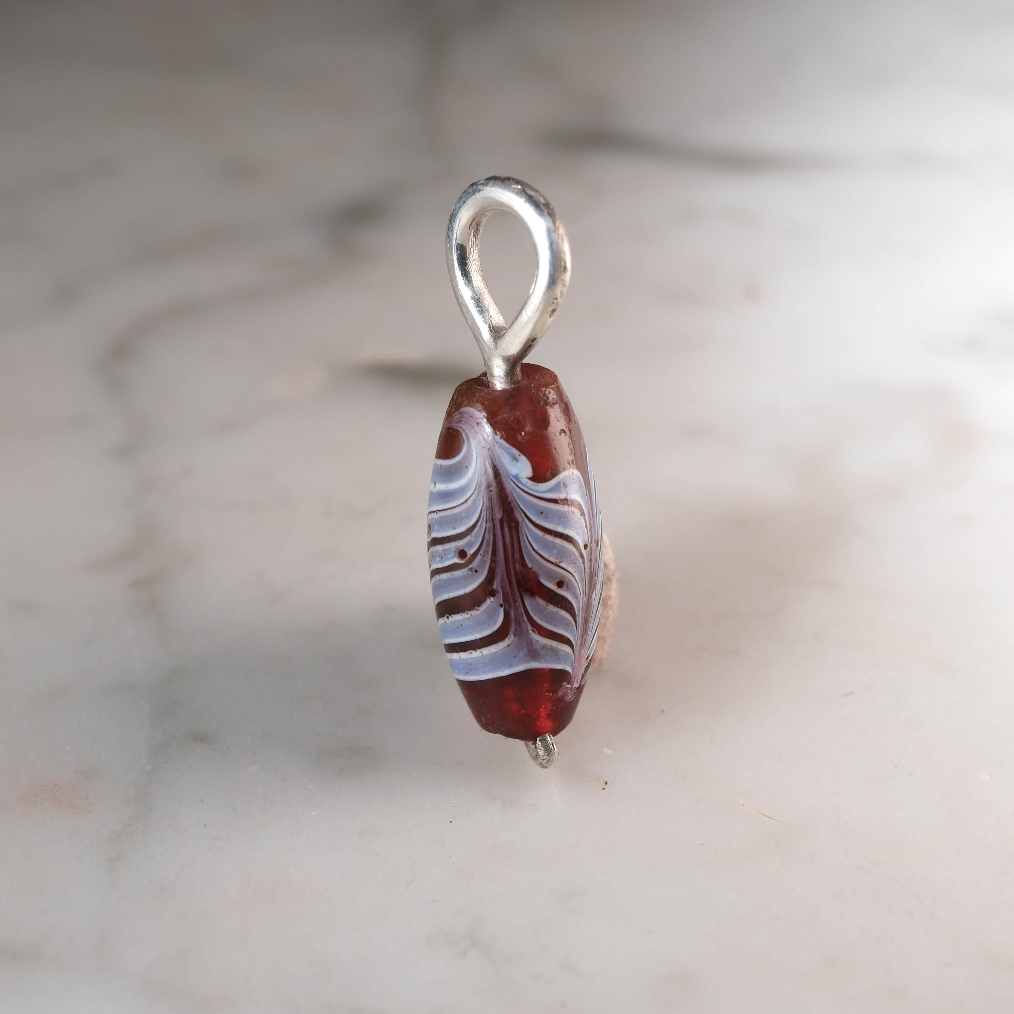 Roman Hand-Blown Glass Bead Pendant