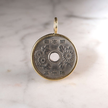 Japanese 50 Yen Coin Pendant