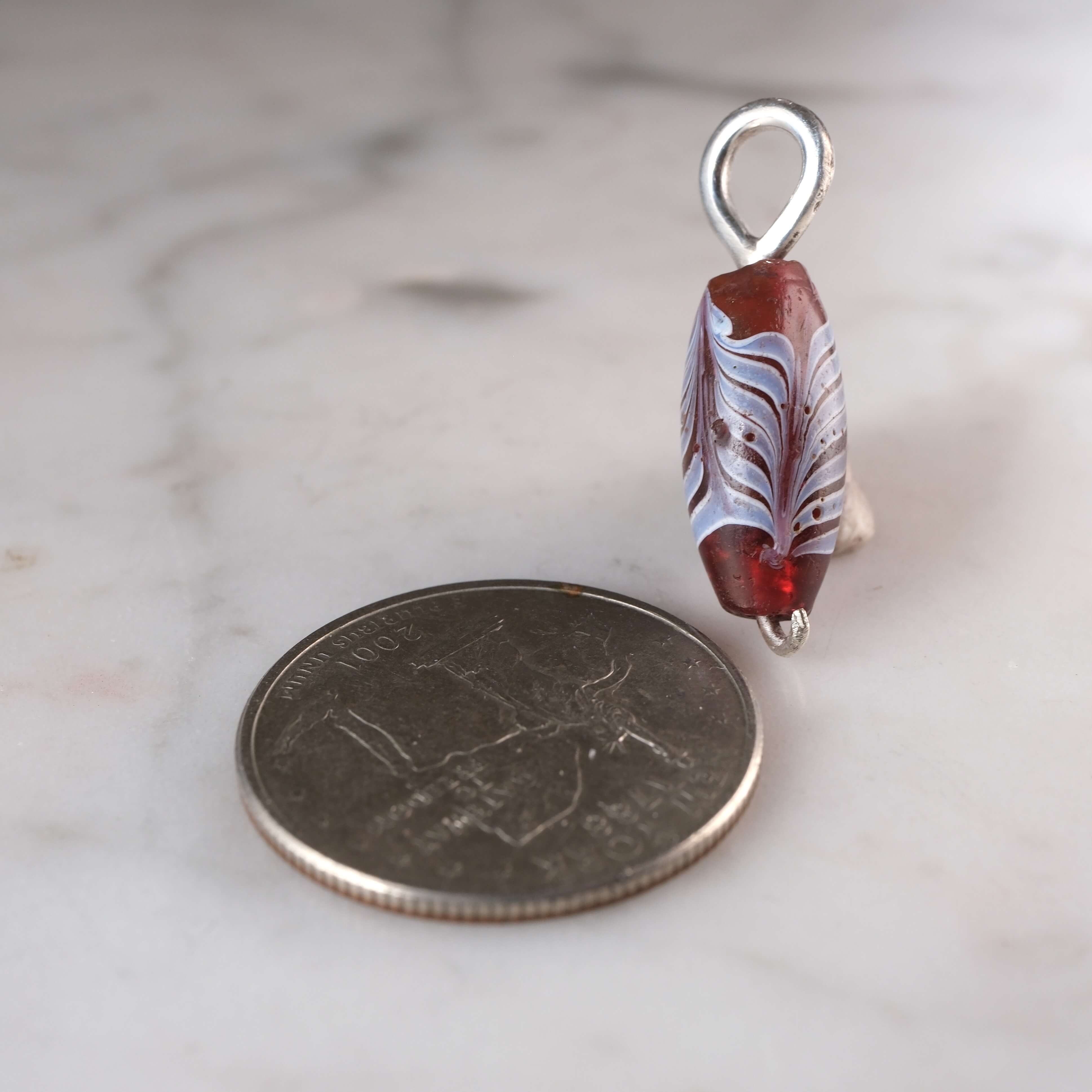 Roman Hand-Blown Glass Bead Pendant