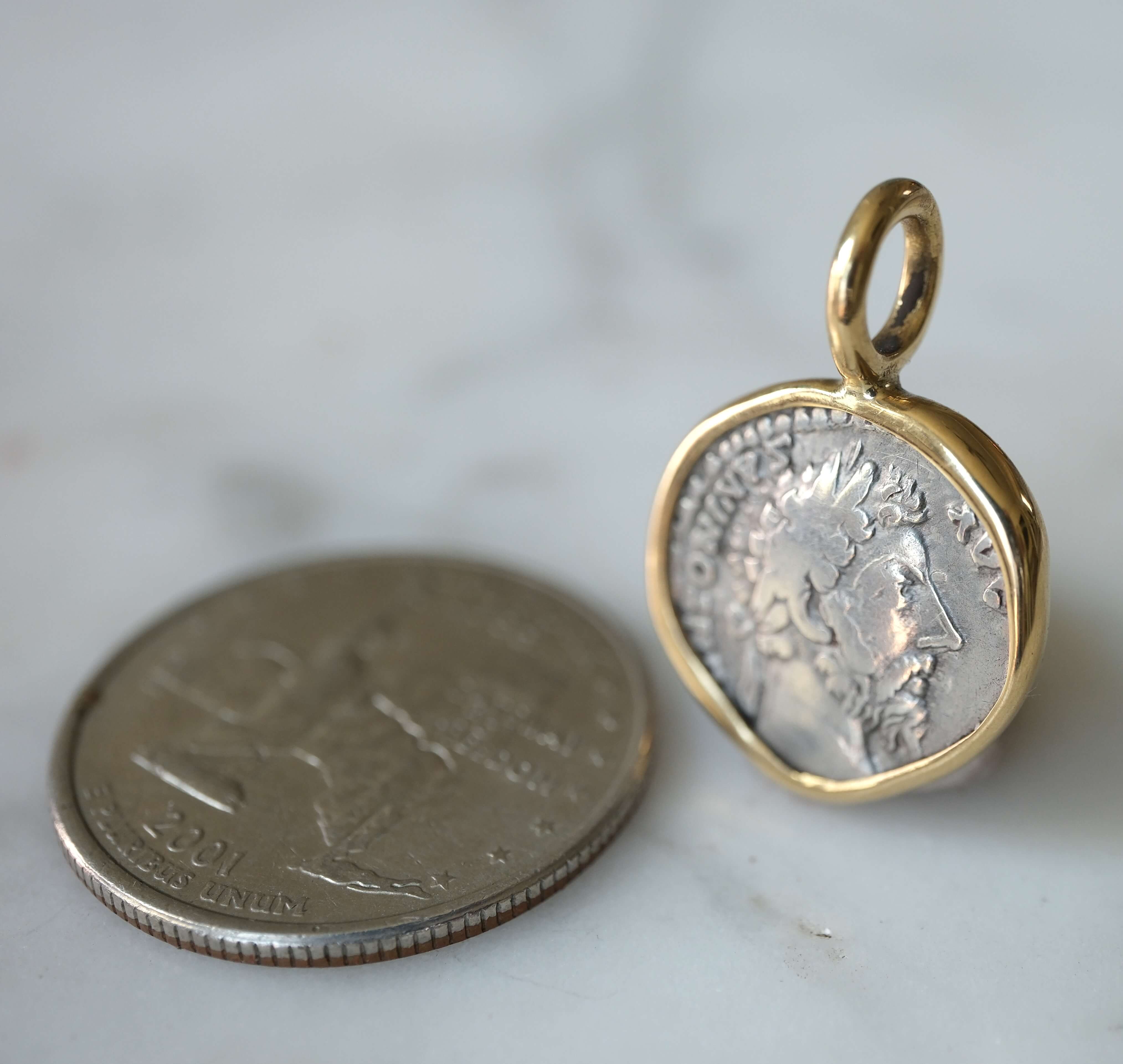 Marcus Aurelius in 18k Gold - Salus and Serpent