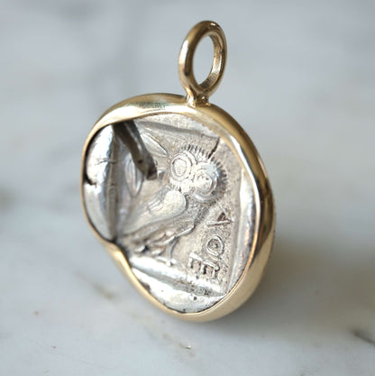 Athenian Owl Silver Drachm in Gold #1