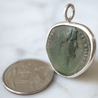 Antoninus Pius Dupondius with Fides in Silver