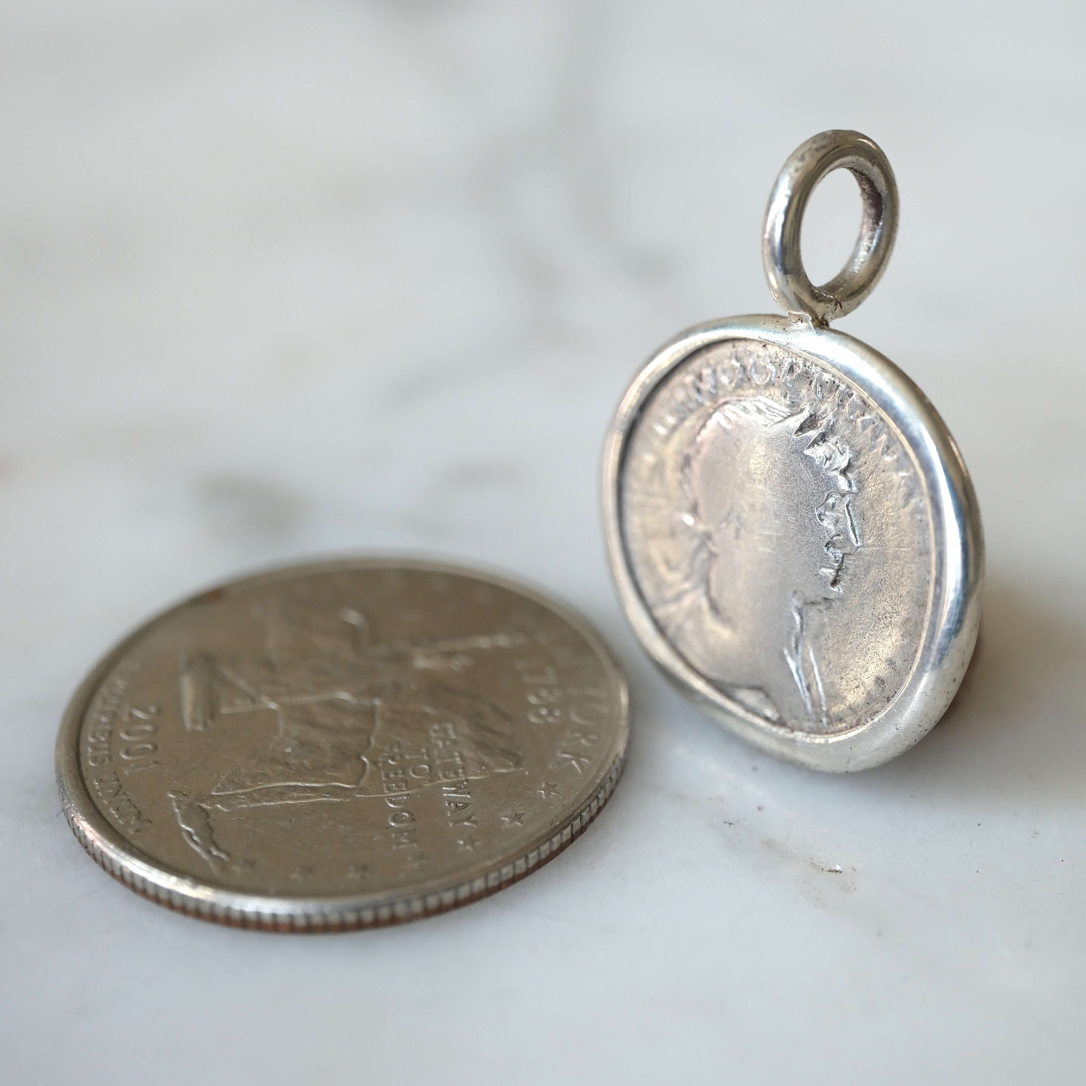 Trajan Denarius with Mars Advancing in Silver