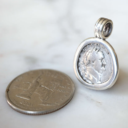 Vespasian Denarius with Vesta in Silver