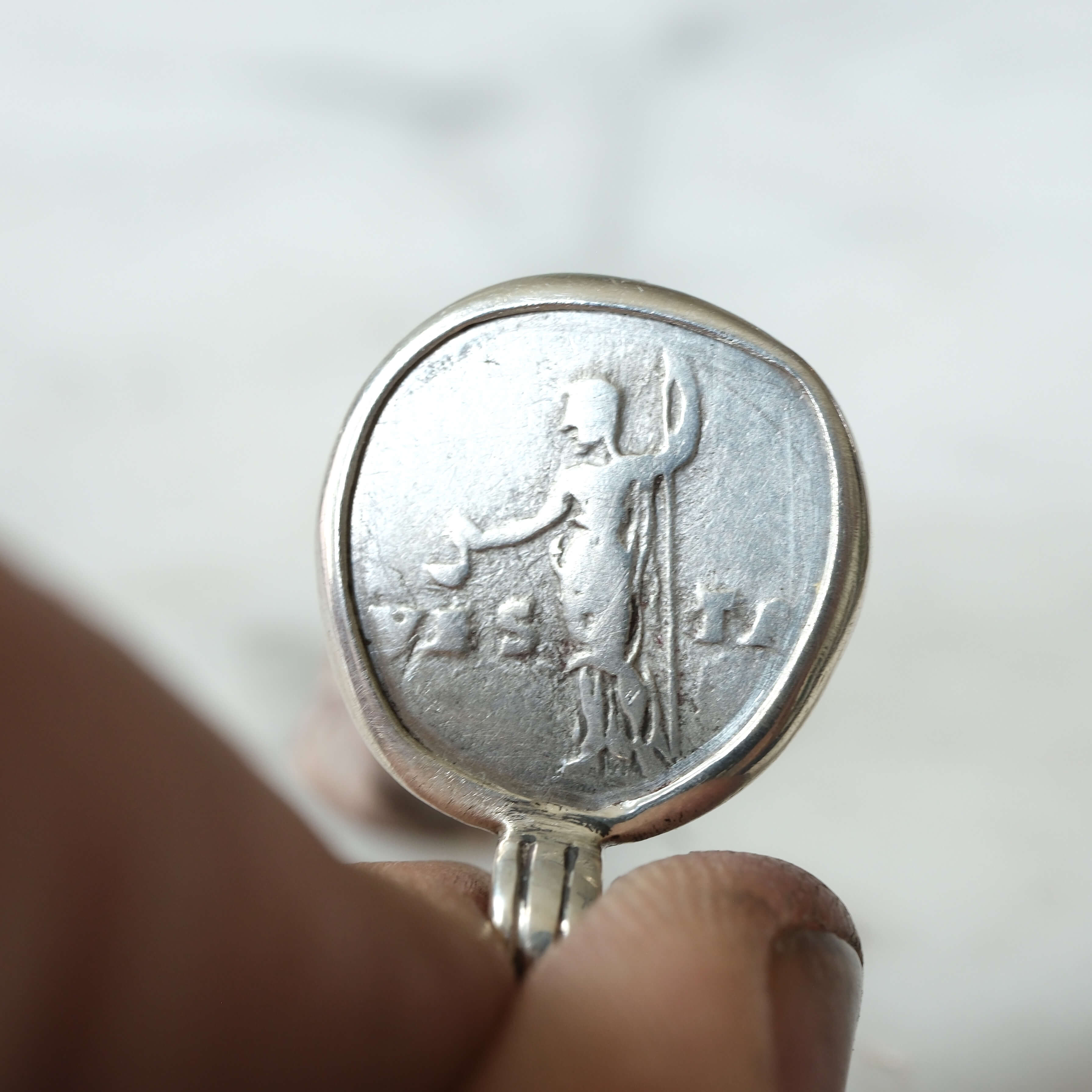 Vespasian Denarius with Vesta in Silver